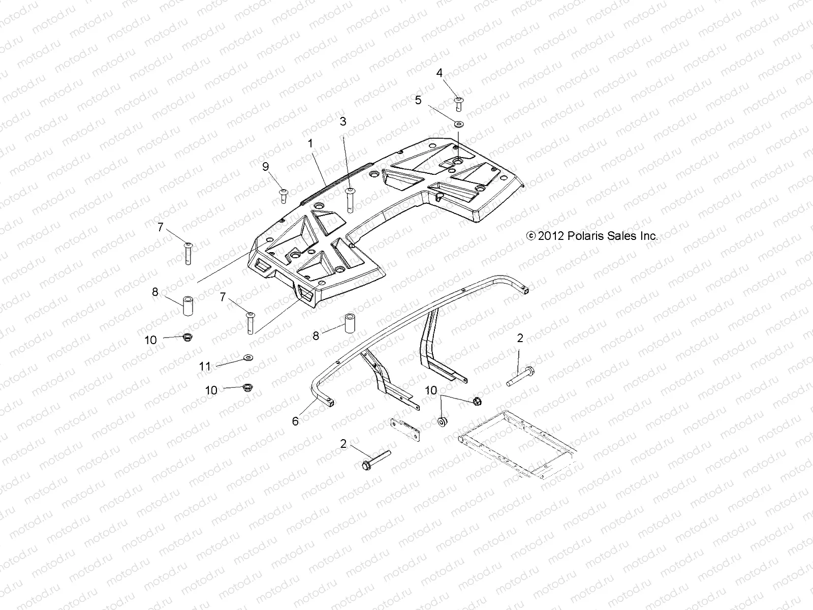 BODY | BODY, REAR RACK - A13MB46TH (49ATVRACKMTGRR13HAWK)