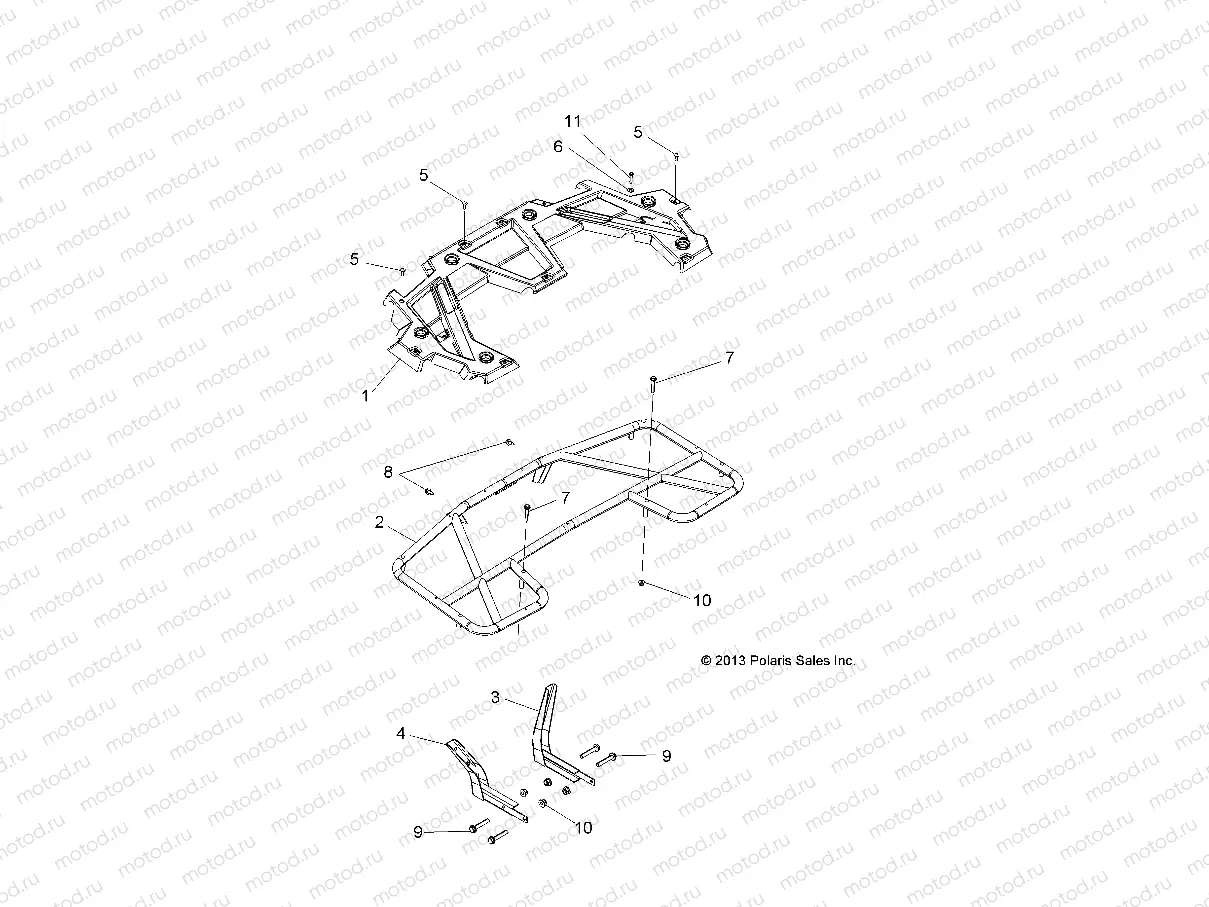 BODY | BODY, REAR RACK - A14MS46AA (49ATVRACKMTGRR14SP400)
