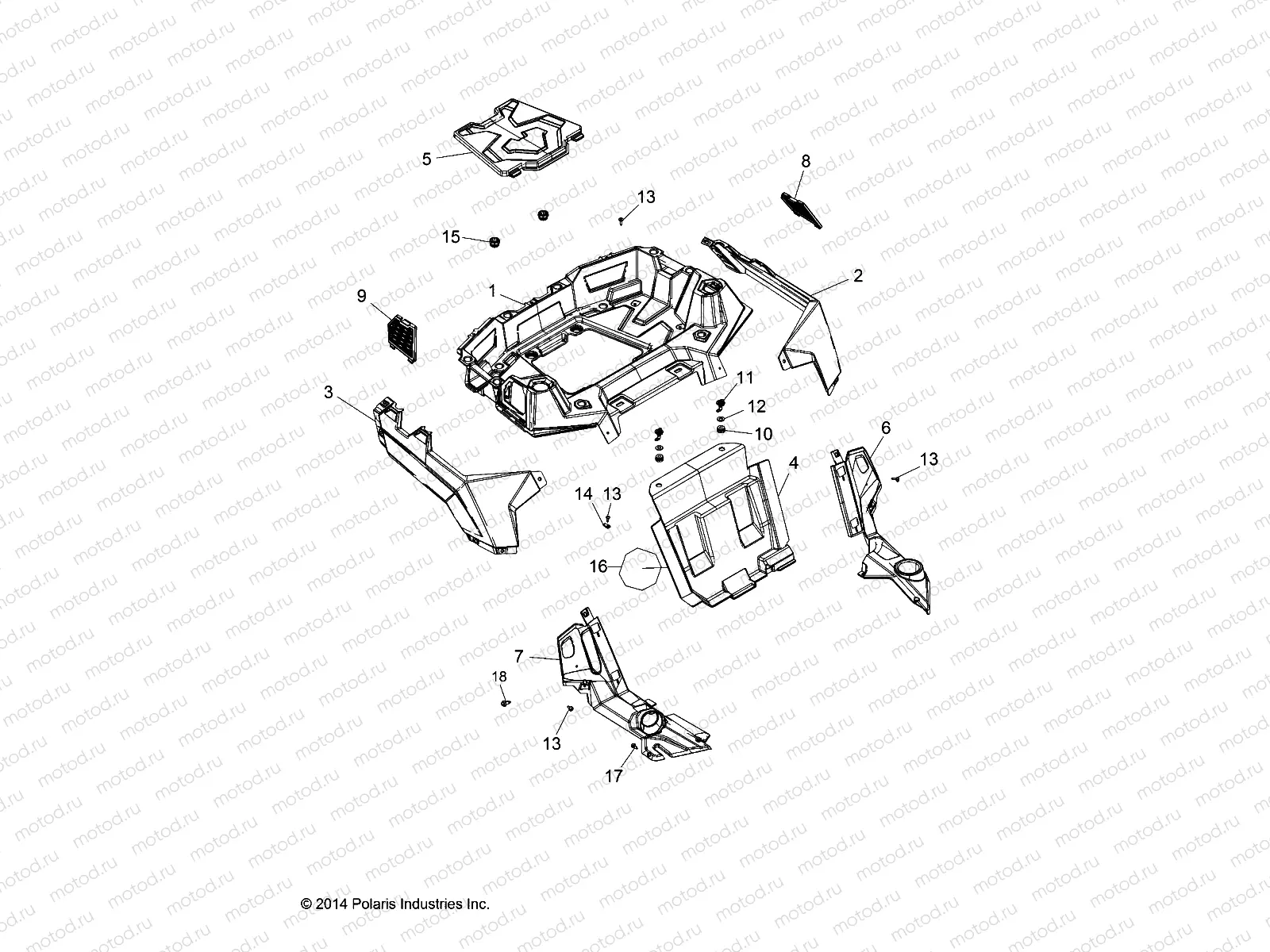 BODY | BODY, REAR RACK AND FENDERS - A15DAA32EA/EJ (49ATVRACKMTGRR15325E)