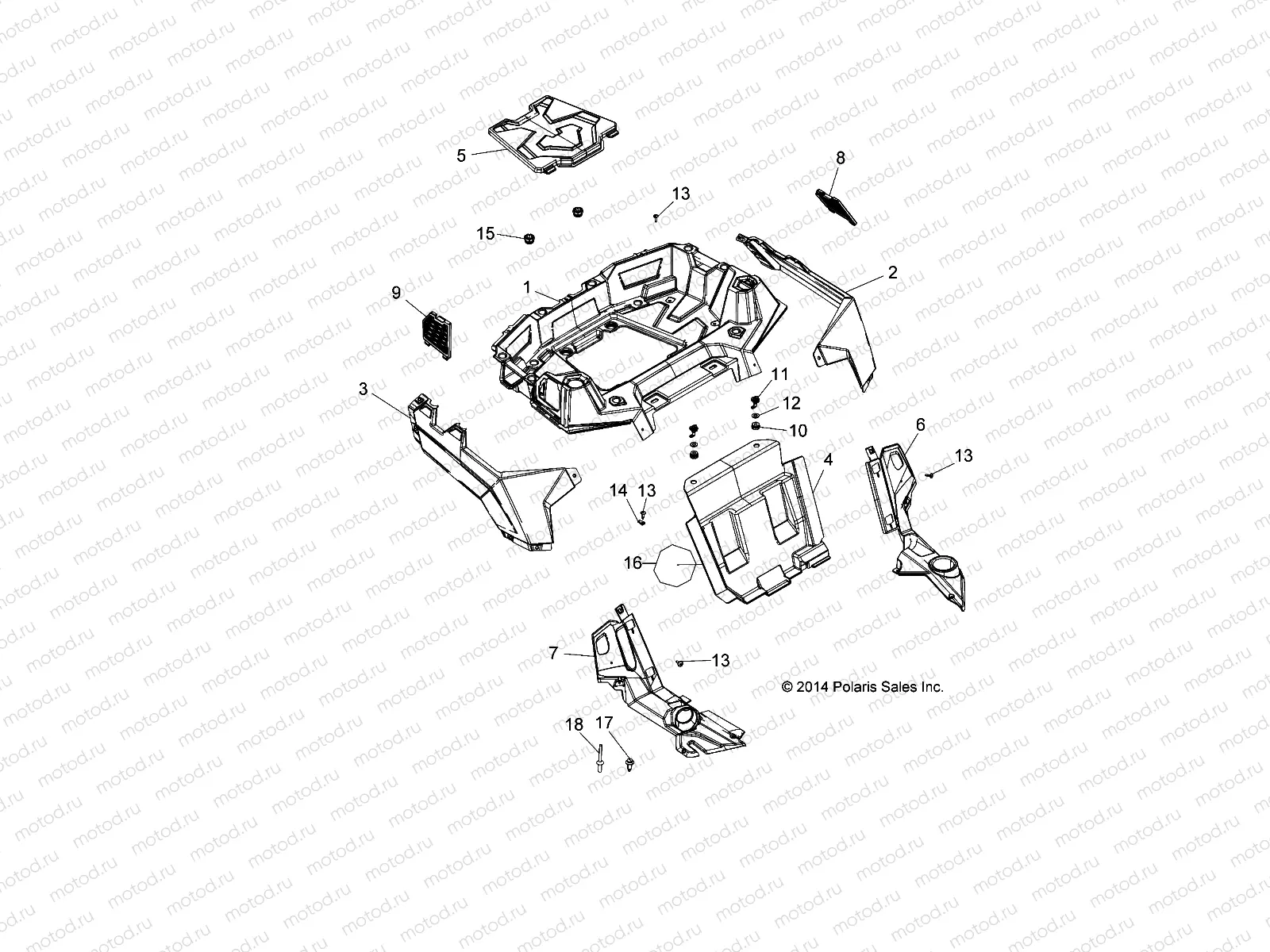 BODY | BODY, REAR RACK AND FENDERS - A15DAA57EJ/EH/EEK (49ATVRACKMTGRR15ACEEU)