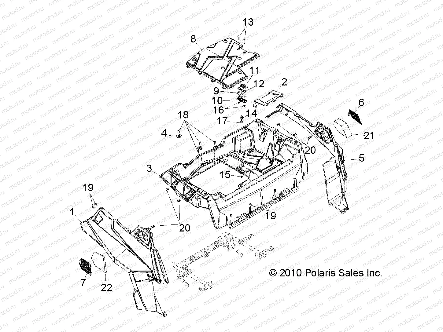 BODY | BODY, REAR RACK and FENDERS - R11JH87AA/AD (49RGRRACKMTG11RZR875)