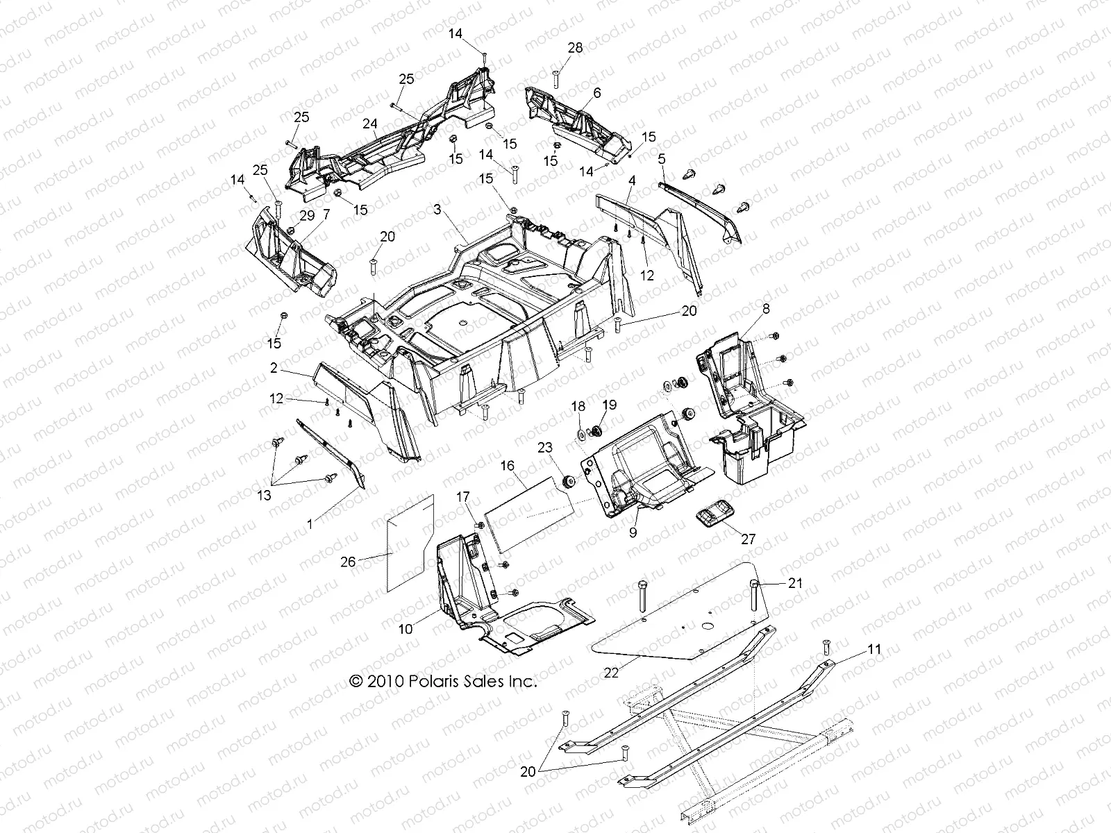 BODY | BODY, REAR RACK and FENDERS - R13VH76AC/AD/AN/AS/EAI (49RGRRACKMTG13RZR)