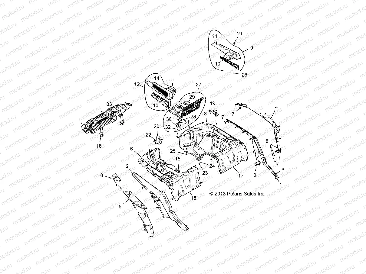 BODY | BODY, REAR RACK AND FENDERS - Z14ST1EAM/EAW/EAK/EAN/EFW (49RGRRACKMTG14RZR1000)