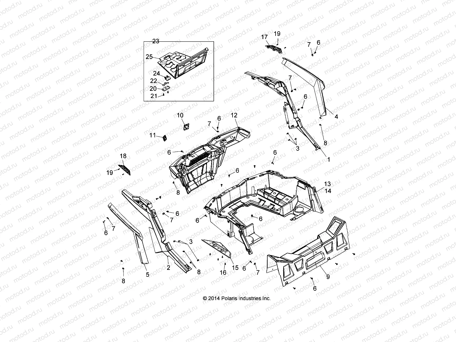 BODY | BODY, REAR RACK AND FENDERS - Z15VA87 ALL OPTIONS (49RGRRACKMTG15Z90050)