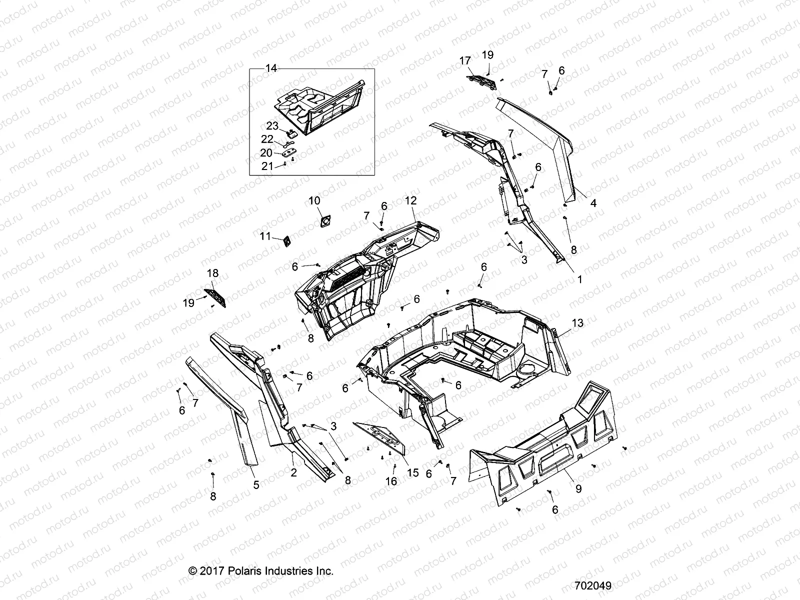 BODY | BODY, REAR RACK AND FENDERS - Z18VAA87B2/E87BM/BW (702049)