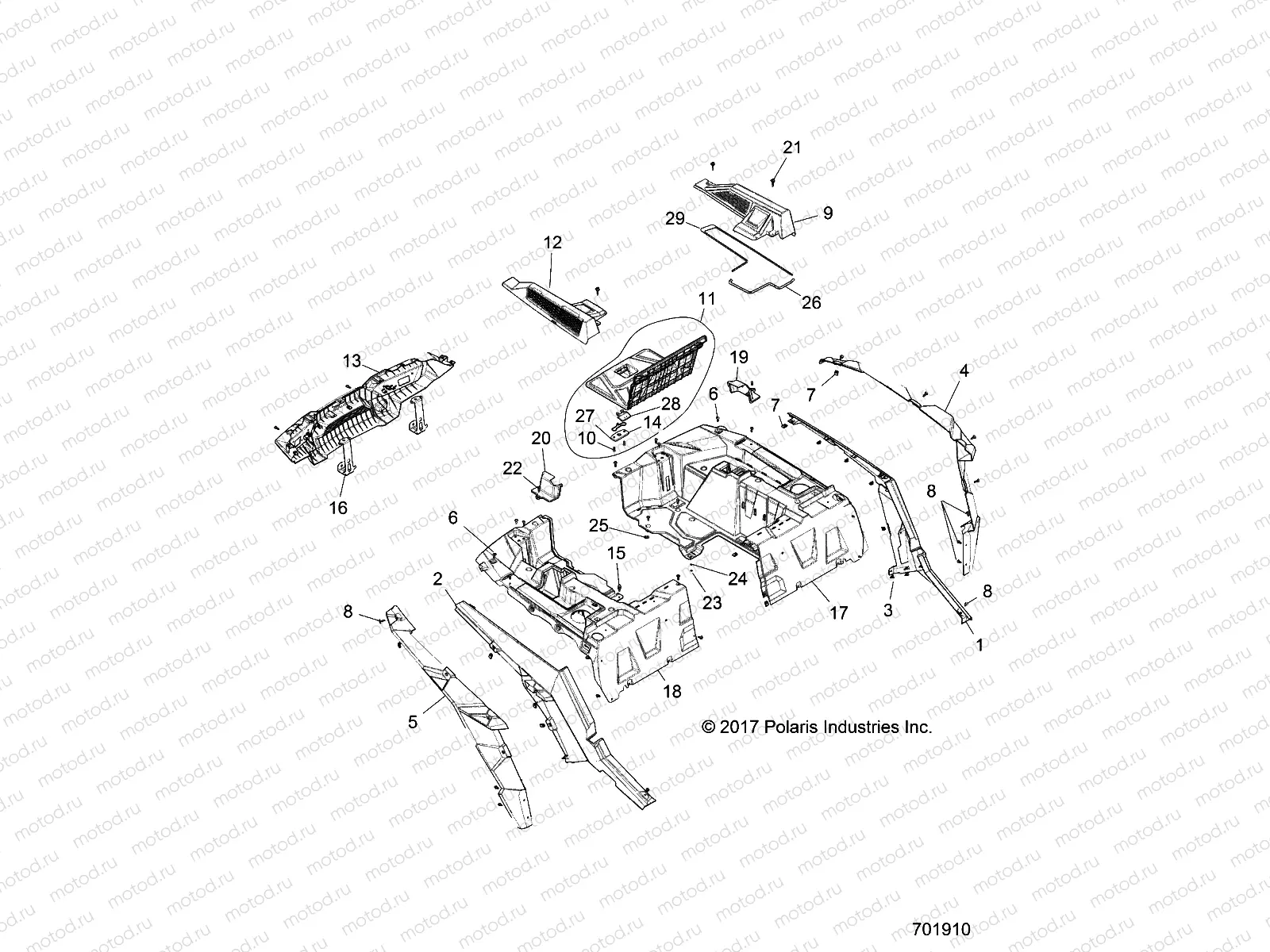 BODY | BODY, REAR RACK AND FENDERS - Z18VDE92LS (701910)
