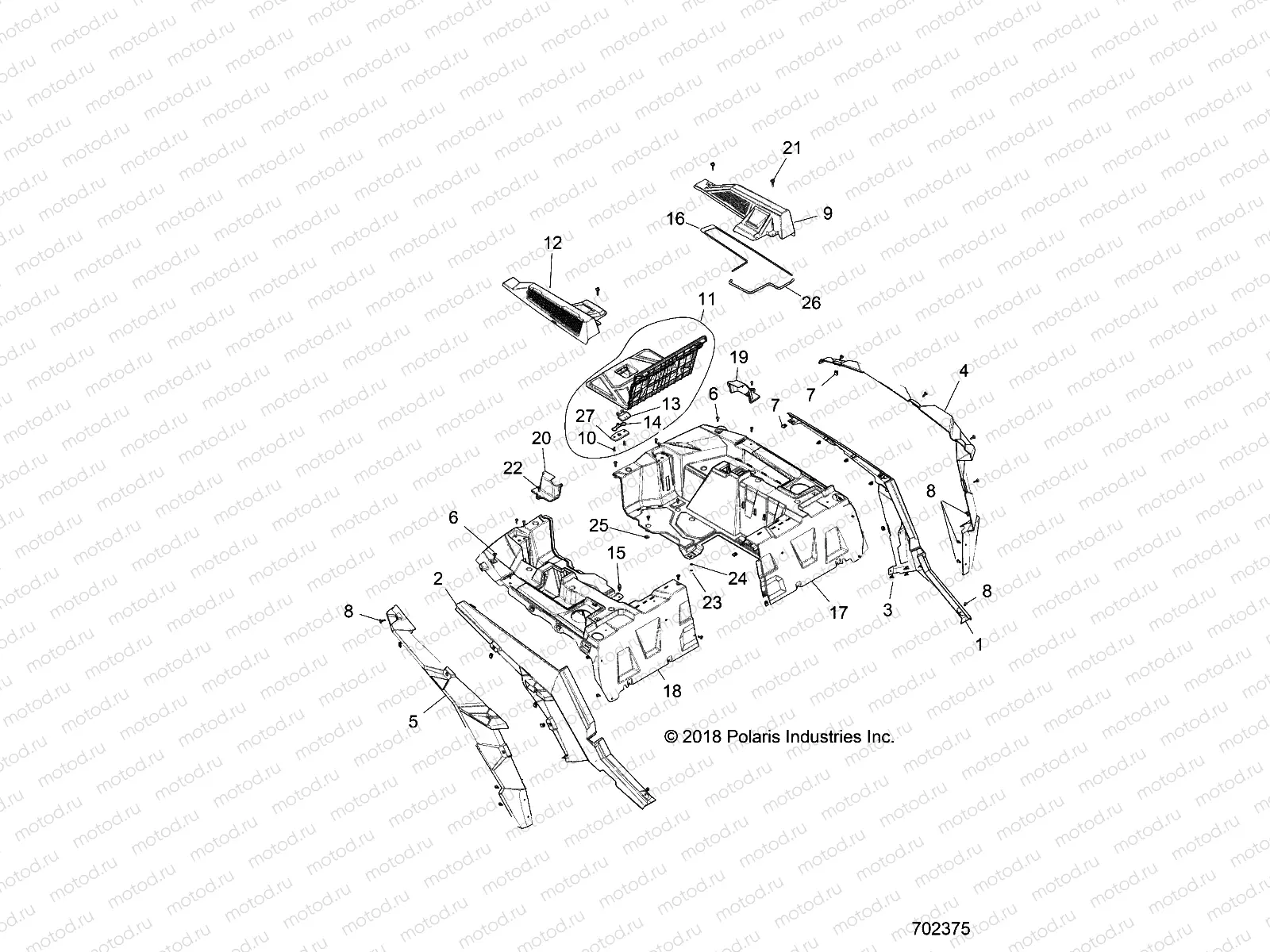 BODY | BODY, REAR RACK AND FENDERS - Z18VEL92BK/BR/LK (702375)