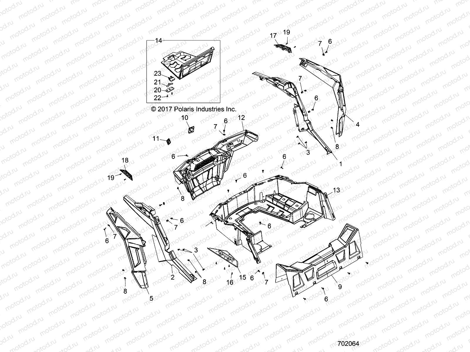 BODY | BODY, REAR RACK AND FENDERS - Z19VBA87A2/E87AG/AK/LG (702064)