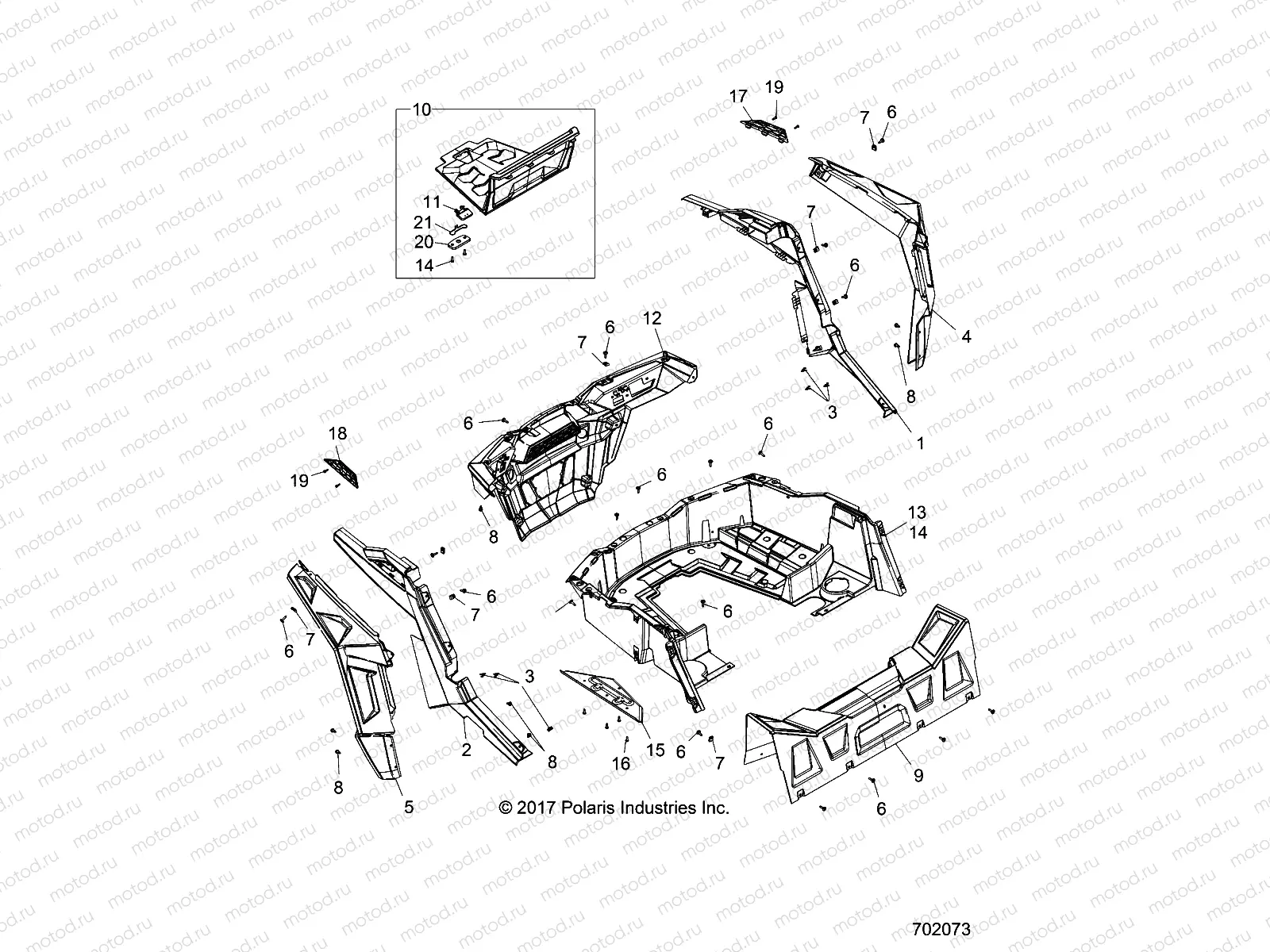 BODY | BODY, REAR RACK AND FENDERS - Z19VCE99AM (702073)