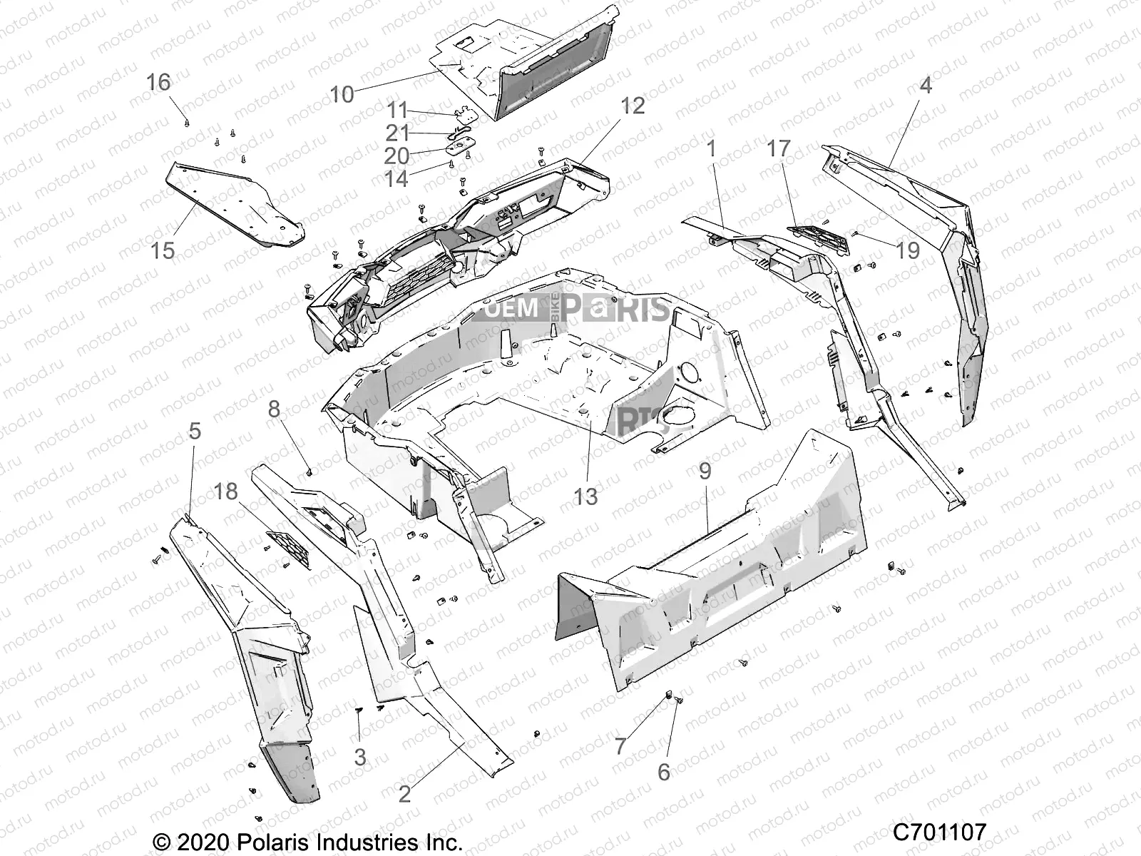 BODY | BODY, REAR RACK AND FENDERS - Z20A4E99AH/BH/LH (C701107)