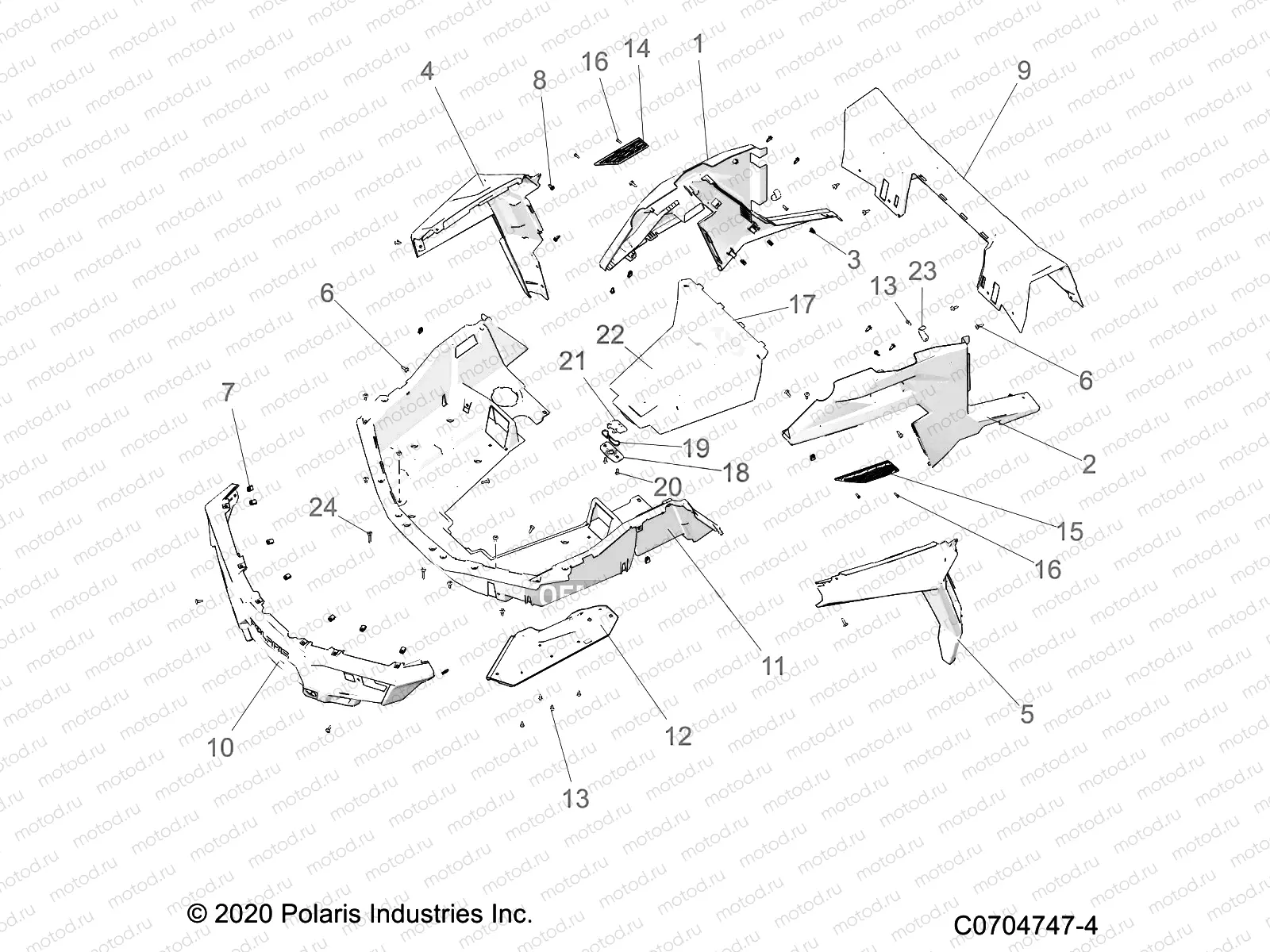 BODY | BODY, REAR RACK AND FENDERS - Z22A5A87A2 (C0704747-4)