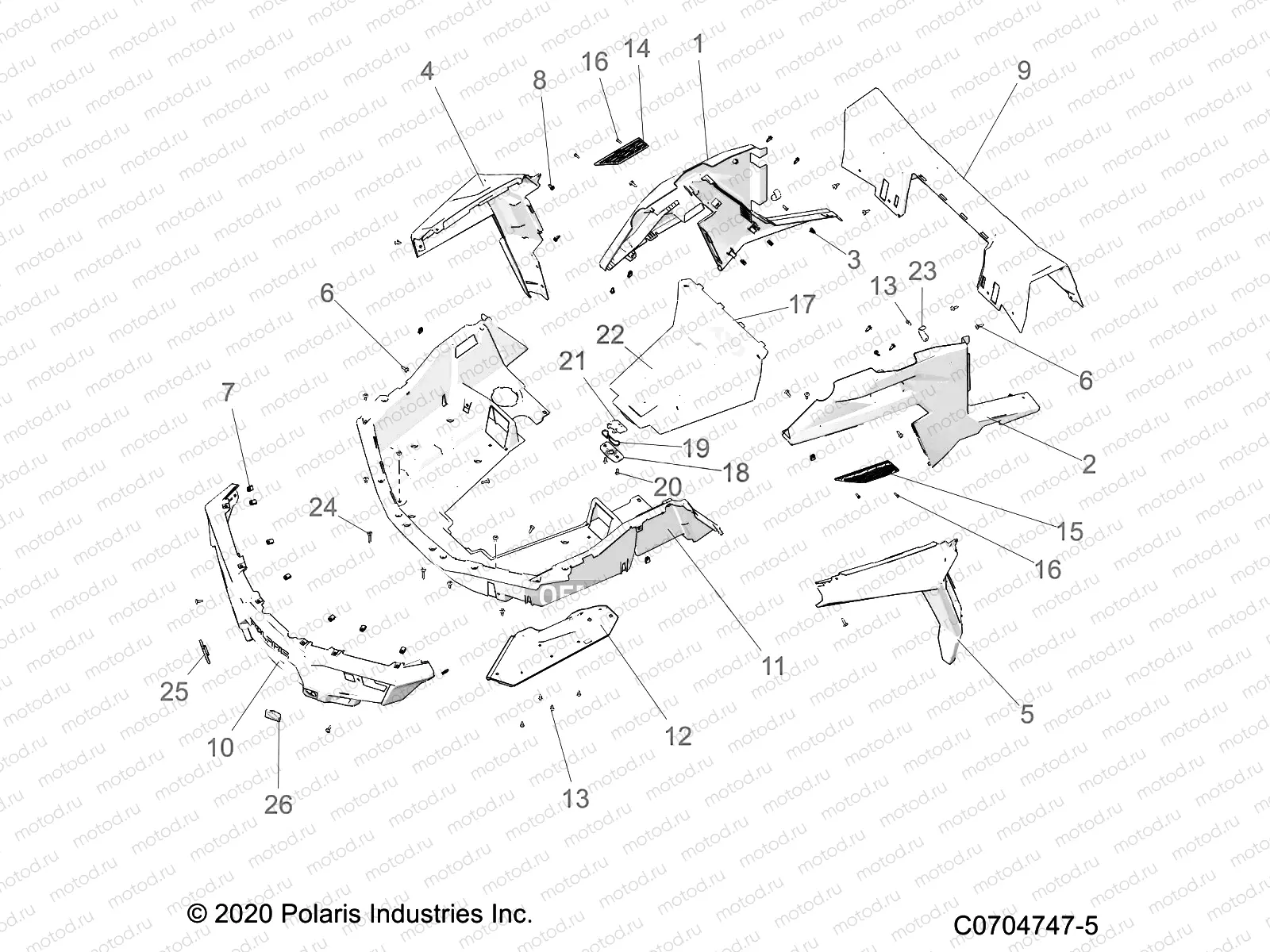 BODY | BODY, REAR RACK AND FENDERS - Z23ASE99F4/S99C4/F4 (C0704747-5)