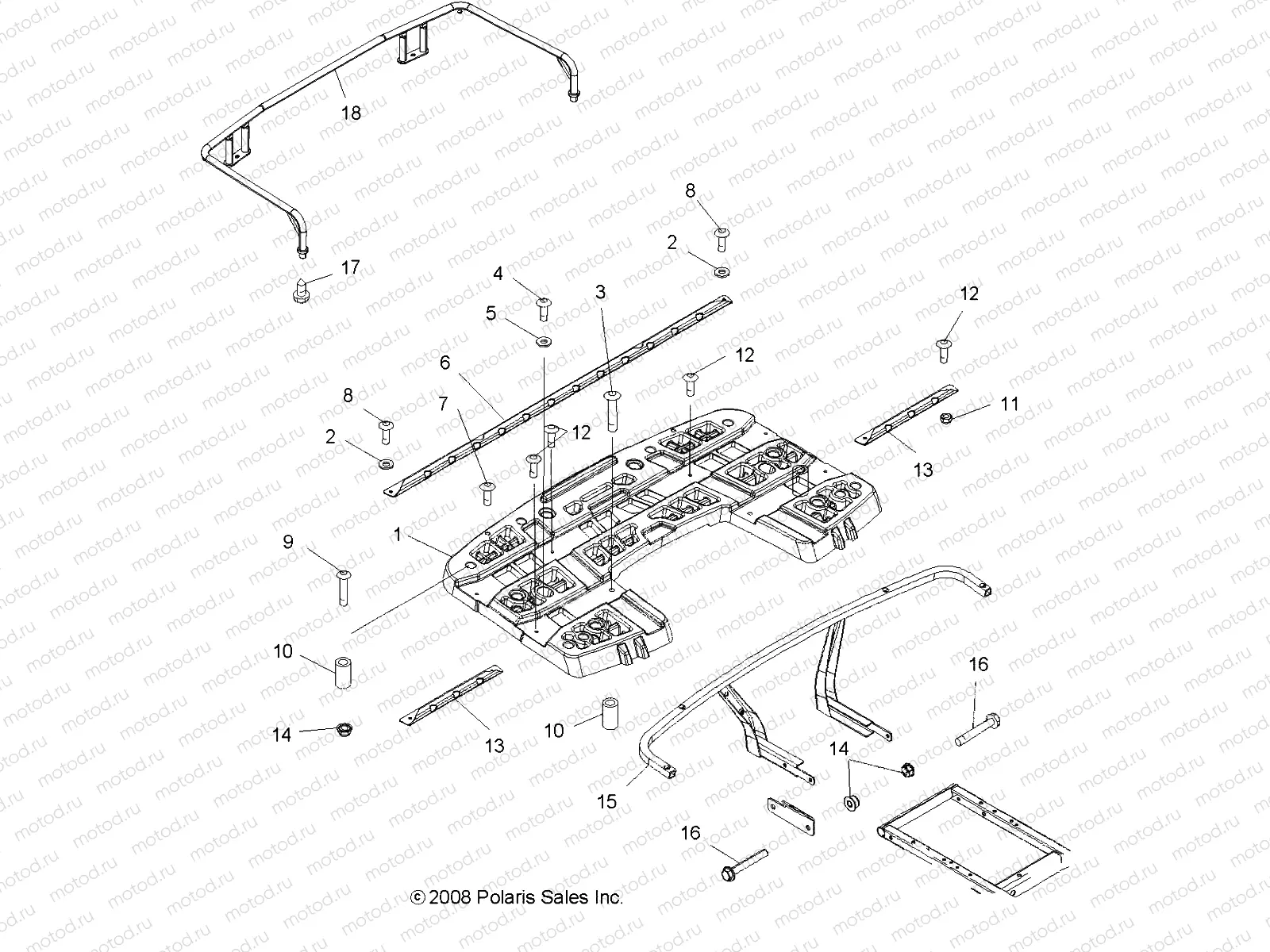 BODY | BODY, REAR RACK ASM. - A08MN76AF/AL/AQ/AR/AS/AT/AX (49ATVRACKMTG08SP800EFI)