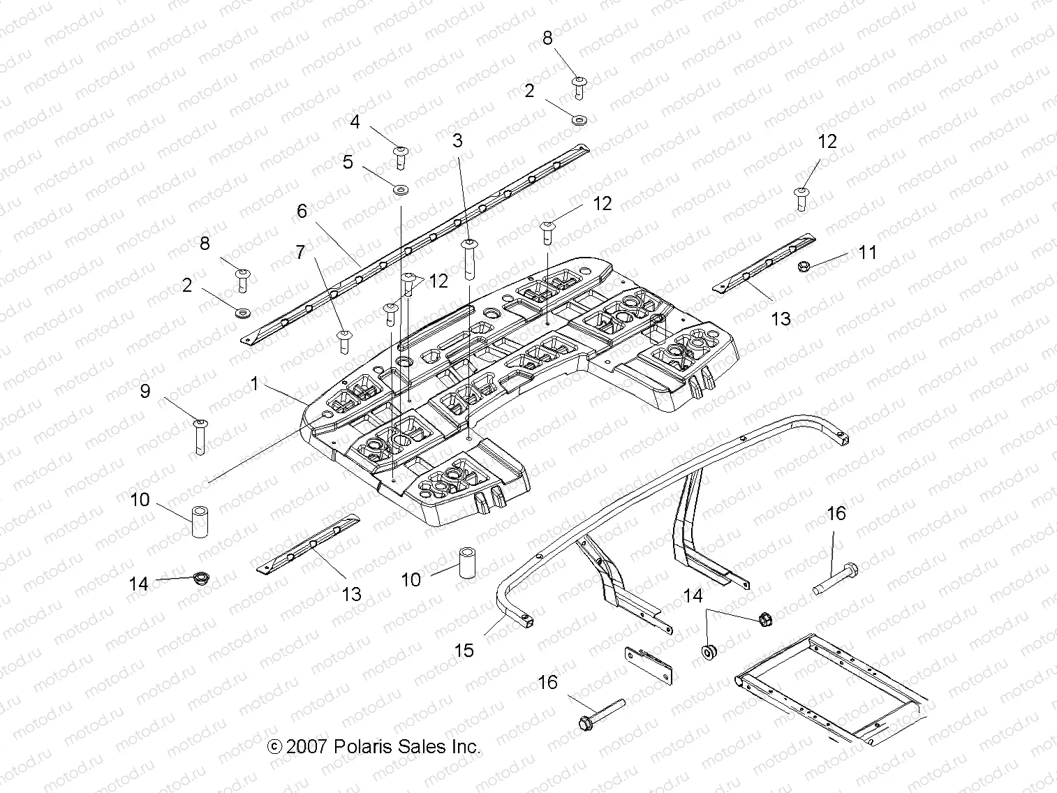 BODY | BODY, REAR RACK ASM. - A09MN50ET (49ATVRACKMTG08SP500)