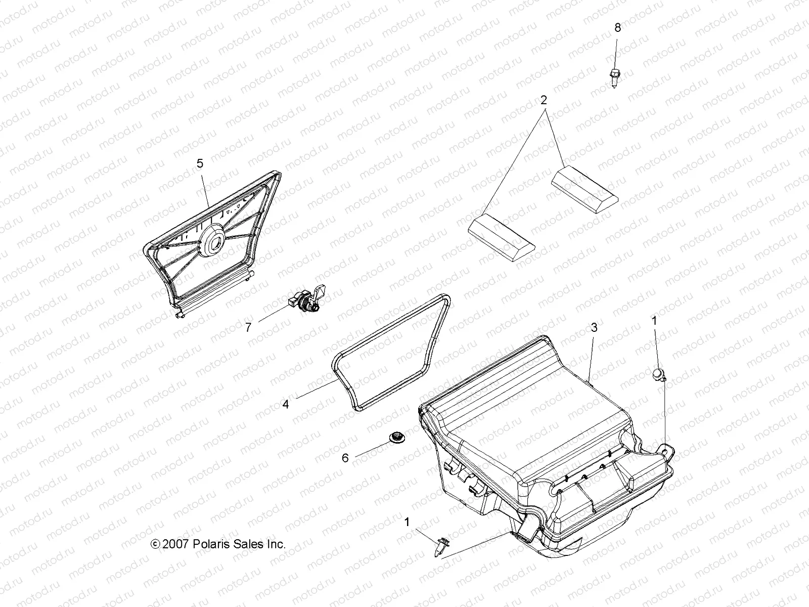 BODY | BODY, REAR STORAGE BOX - A08DN76AF/AG/AH/AL/AJ/AS (49ATVSTORAGERR08SPTRG500)