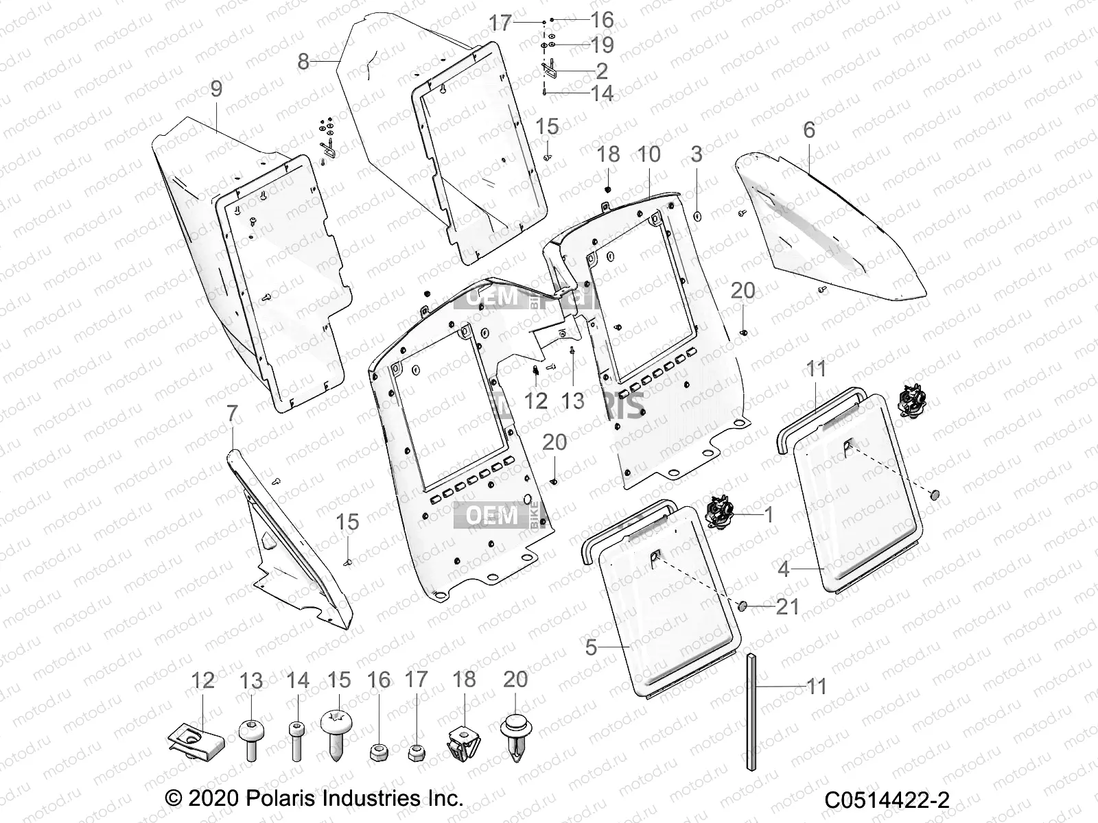 BODY | BODY, REAR STORAGE COMPARTMENTS - T21AARGB/SGD ALL OPTIONS (C0514422-2)