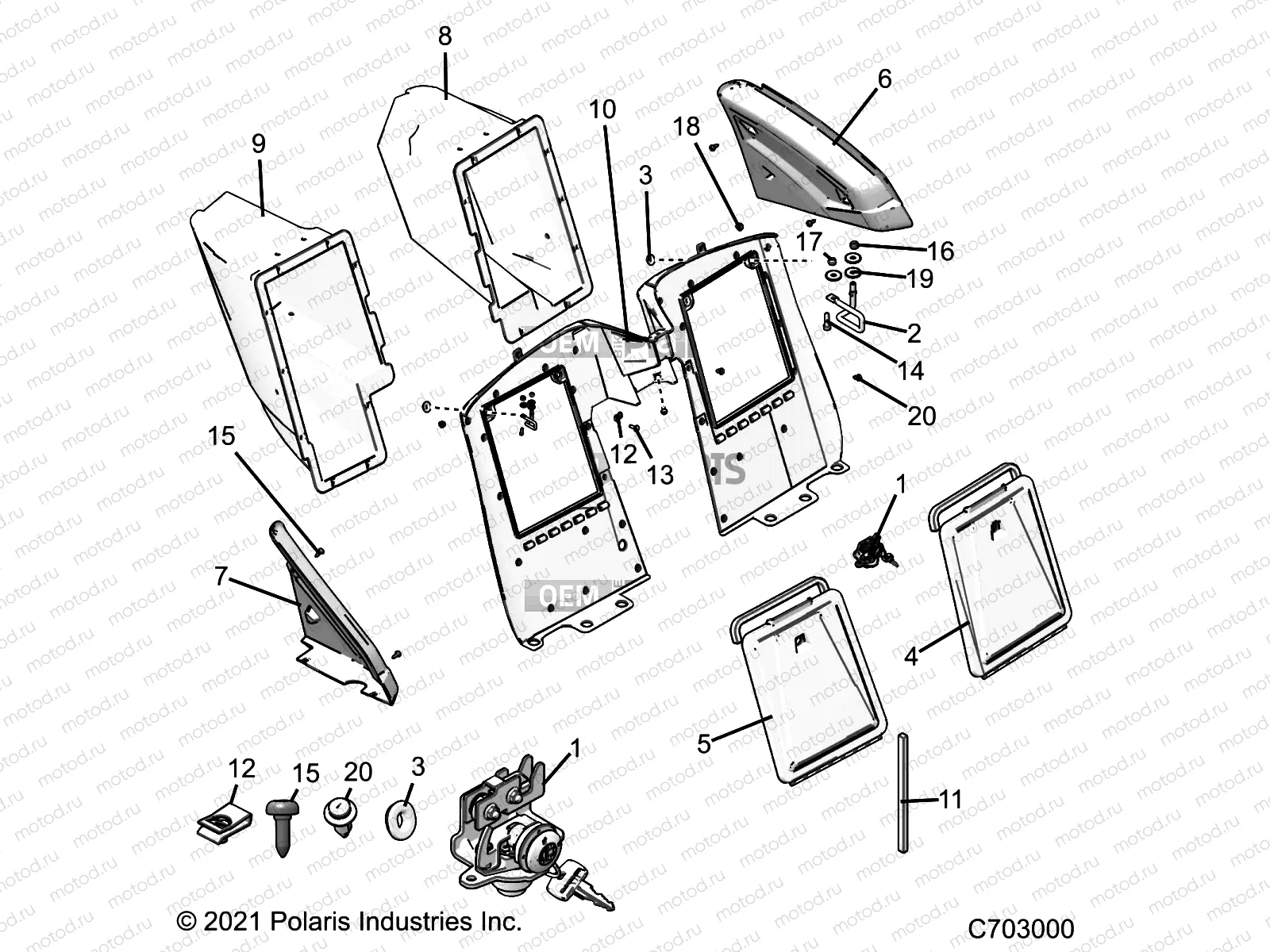BODY | BODY, REAR STORAGE COMPARTMENTS - T22AAFGB/HB/PGD/HD/RGB/HB ALL OPTIONS (C0514422-2)