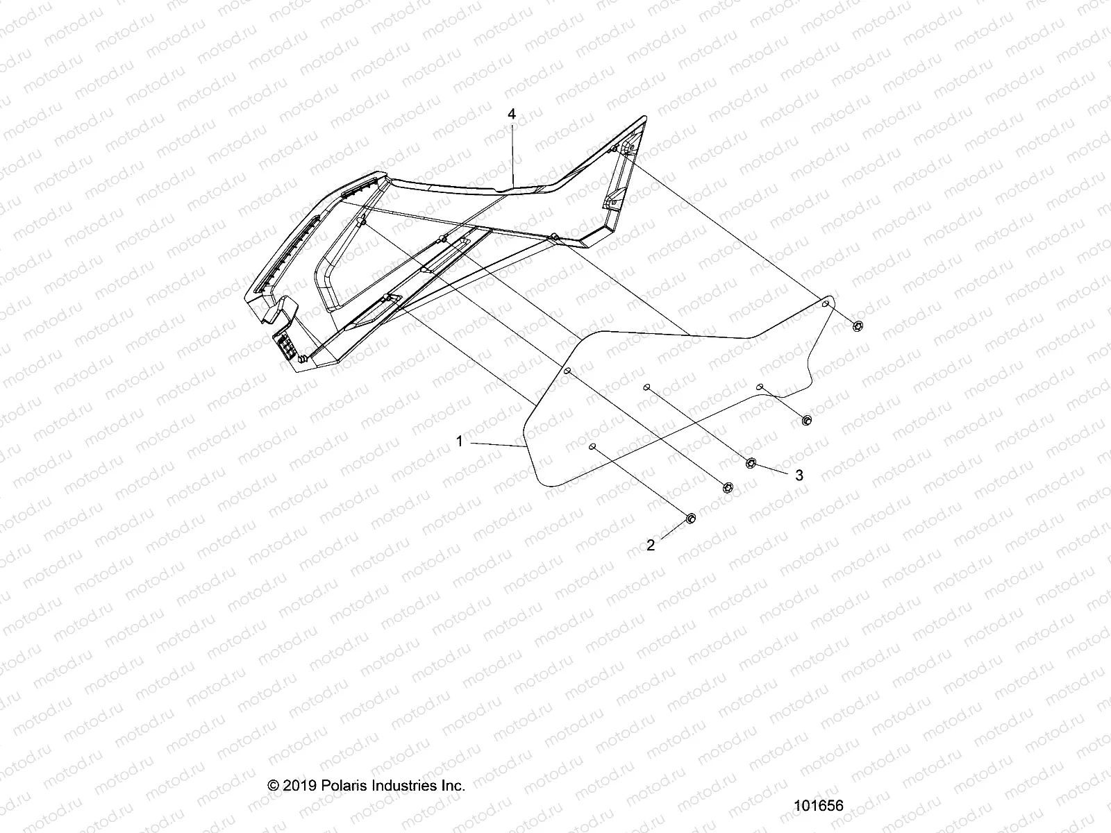 BODY | BODY, RIGHT HAND SIDE PANEL HEAT SHIELD AND HARDWARE 2 UP - A20SWE57A1/3A1 (101656)