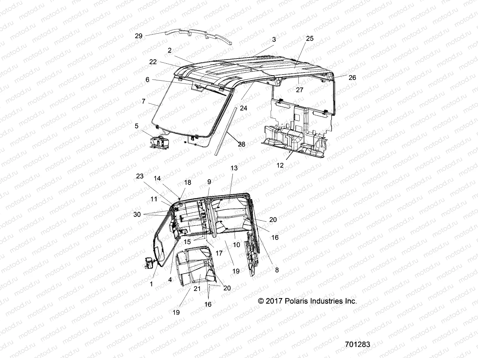 BODY | BODY, ROOF AND CAB - R17RVU99AV/BV (701283)