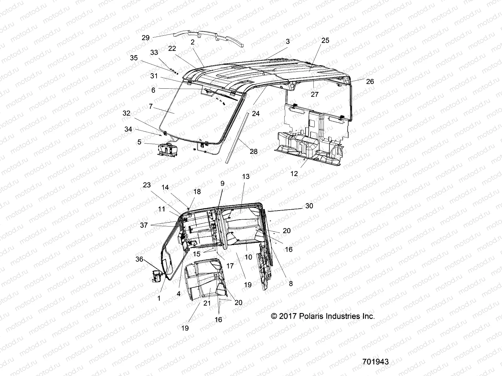 BODY | BODY, ROOF AND CAB - R18RVU99AS (701943)