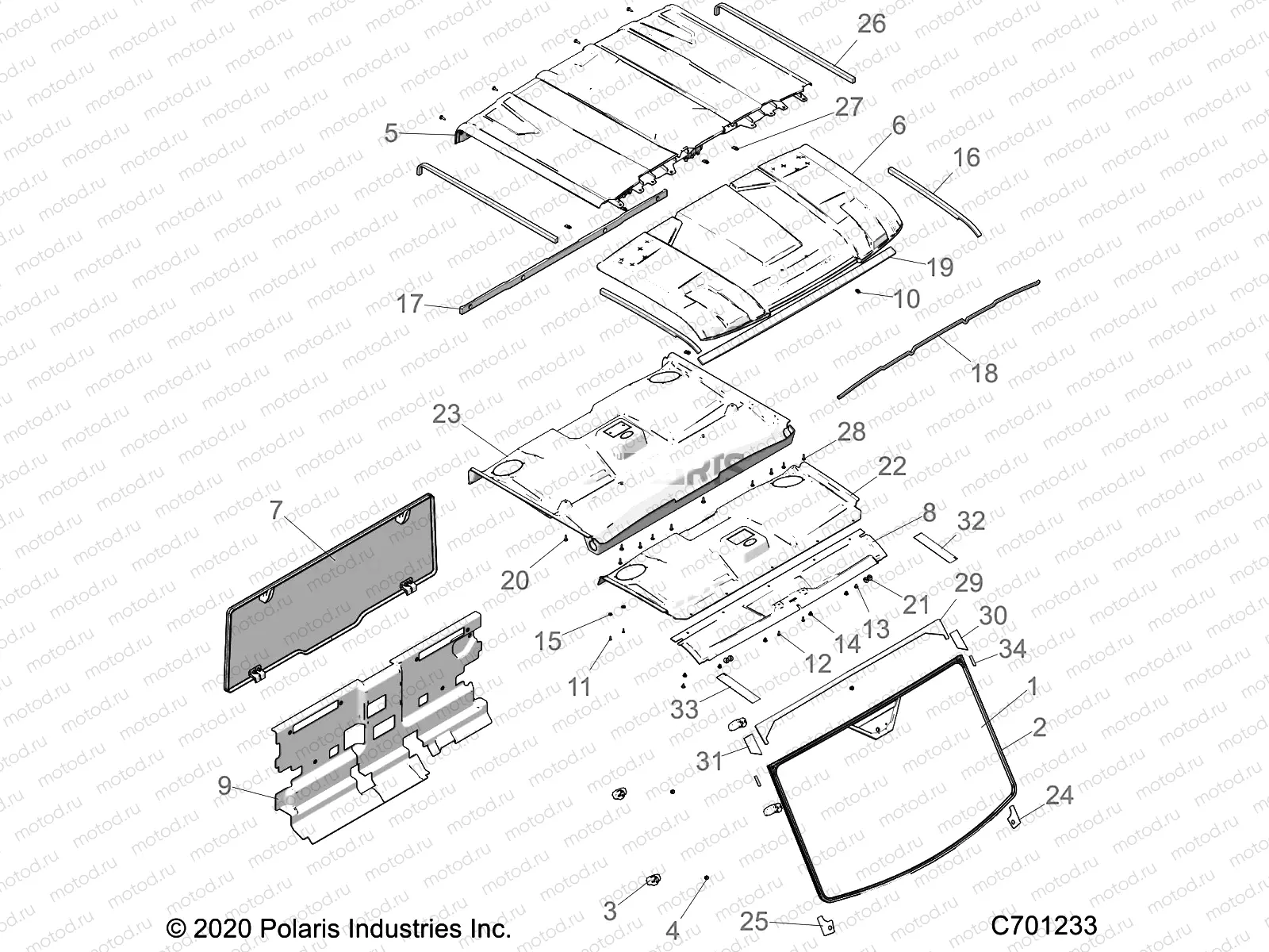 BODY | BODY, ROOF AND CAB - R21RSU99A9/AC/AP/AW/B9/BC/BP/BW (C701233)