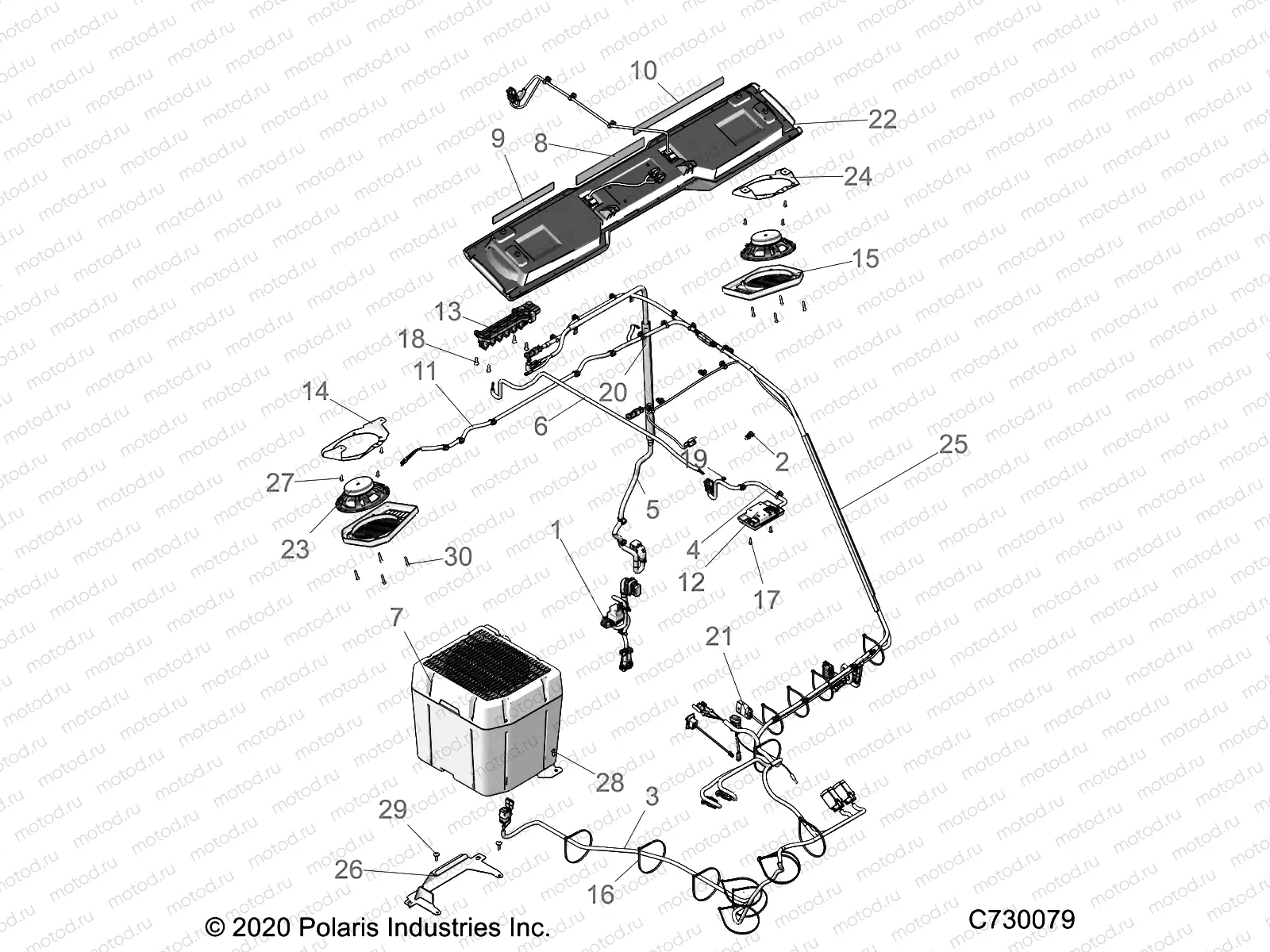 BODY | BODY, ROOF AUDIO, ELECTRICAL, COMPONANTS, RIDE COMMAND PREMIUM - R21RSZ99A9/AC/AP/AW/B9/BC/BP/BW (C730079)
