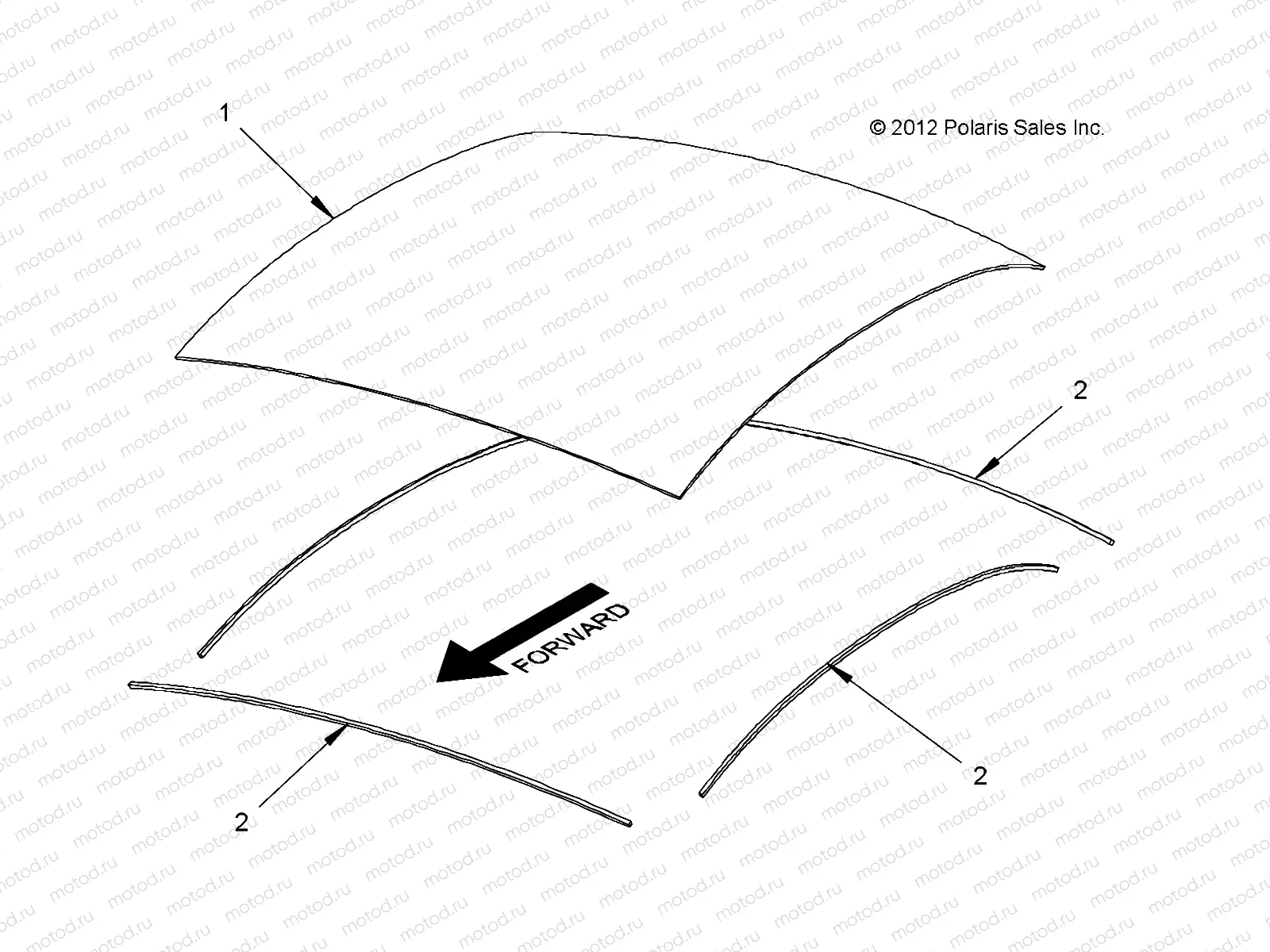 BODY | BODY, ROOF PANEL, 2 PASSENGER - e2/eS/eL/eLXD (49GEMBODY11ROOFPNL2)