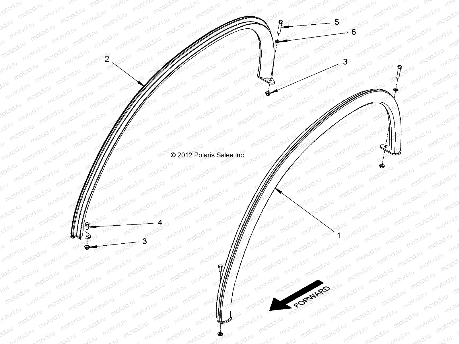 BODY | BODY, ROOF RAILS, 2 PASSENGER - L12G2A/L12G2S/L12G2L/L12G2D (49GEMBODY11ROOFRAILE2)