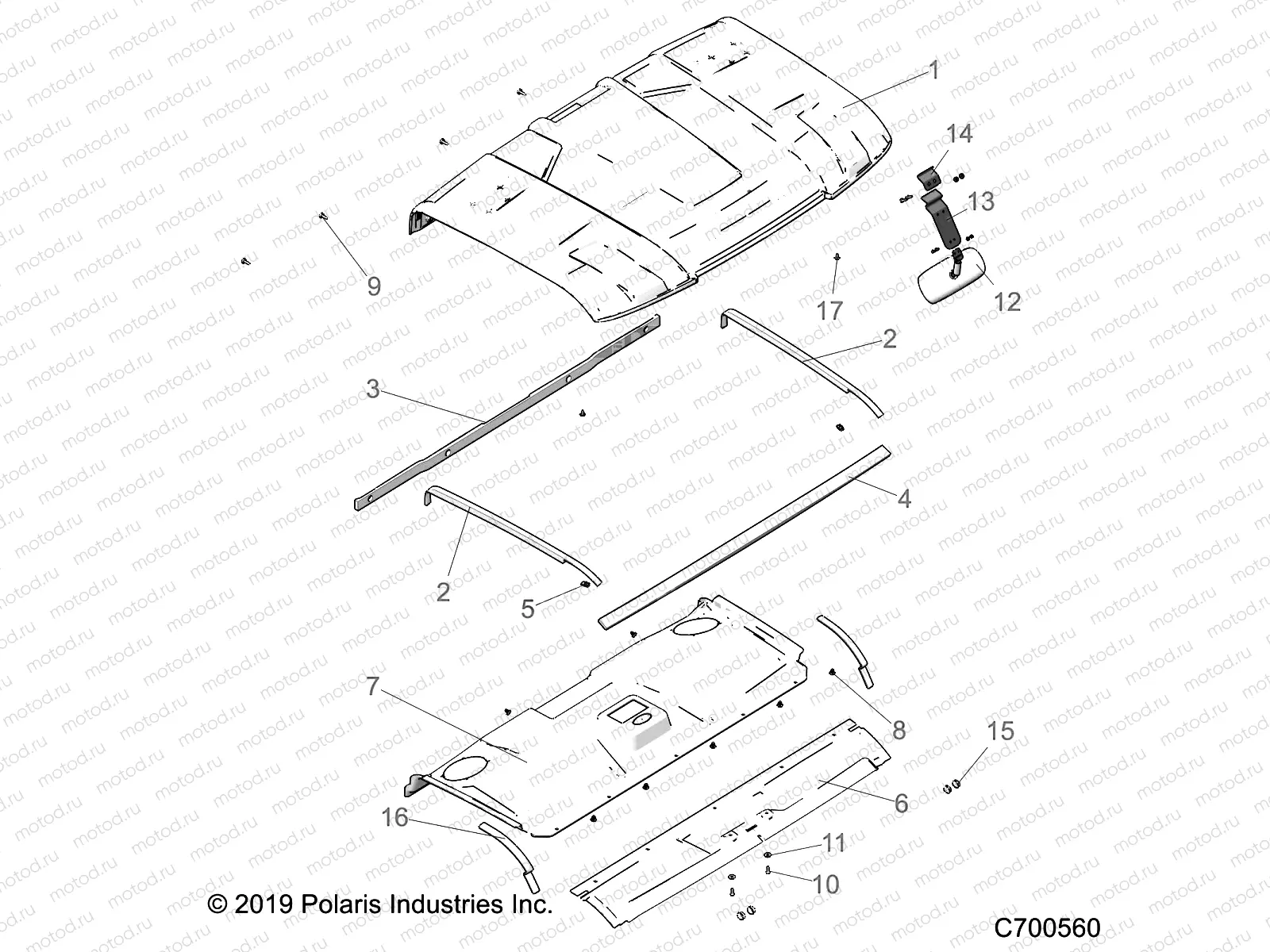 BODY | BODY, ROOF (STD AND PREP) - R19RRU99/A/B (C700560)