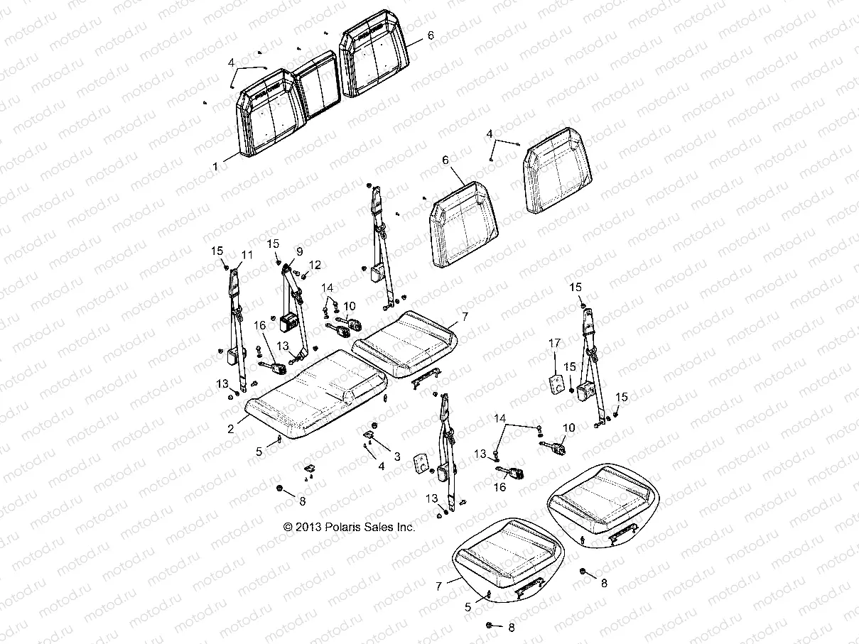 BODY | BODY, SEAT, 60/40 - R14WH9EAM/EAMC/EAS/EASC (49RGRSEAT14CREW6040)
