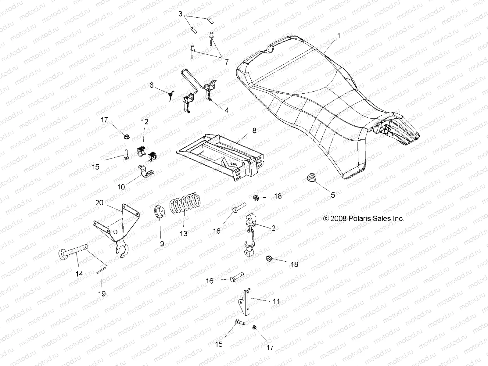 BODY | BODY, SEAT - A09MN50ET (49ATVSEAT09SP500TR)