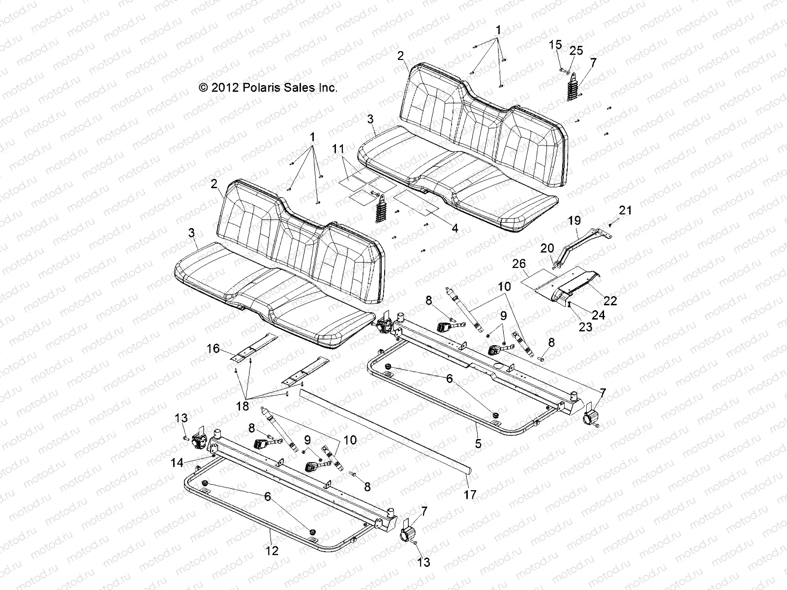 BODY | BODY, SEAT and BASE - R12WH76AG/AR/EAH/EAV/EAW (49RGRSEAT12CREW)