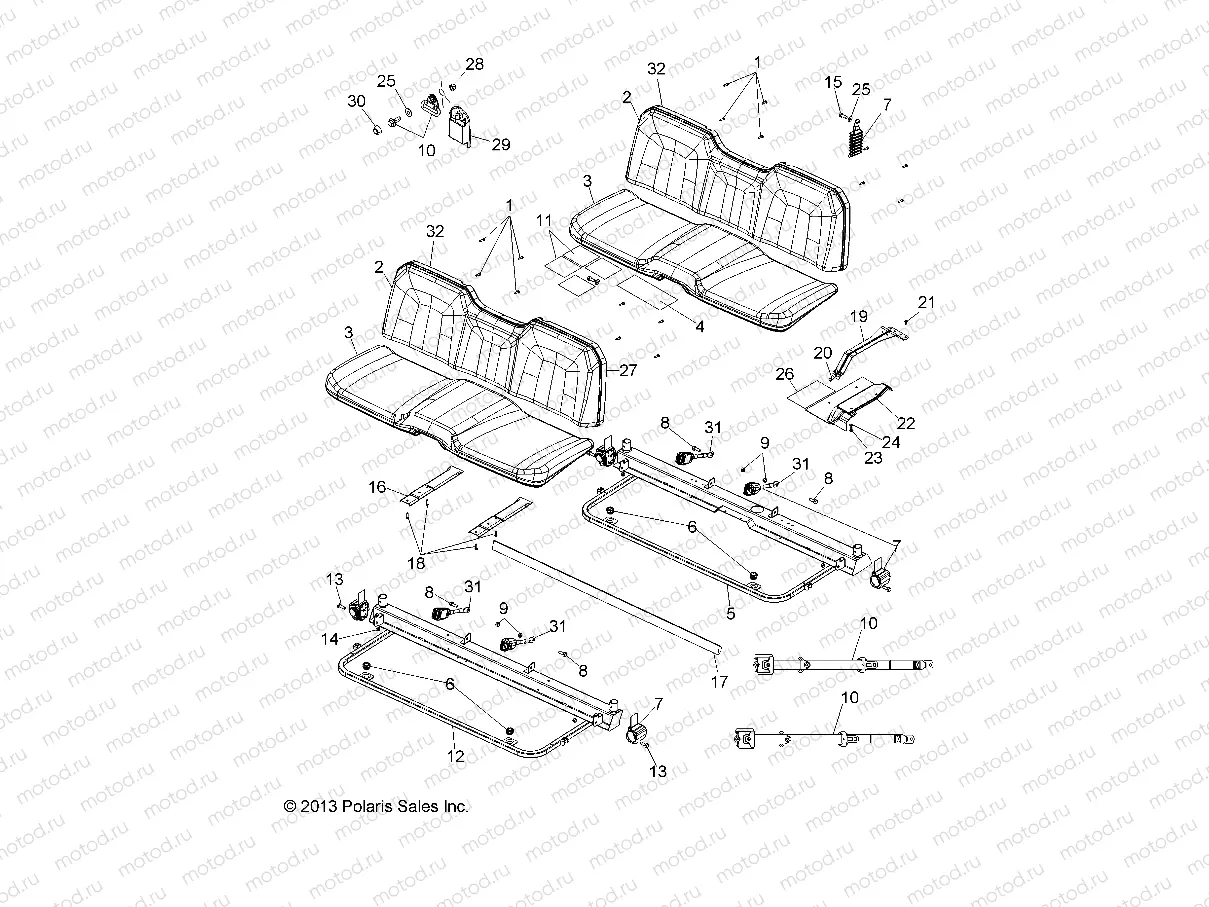 BODY | BODY, SEAT and BASE - R14WH76AA (49RGRSEAT14800CREW)