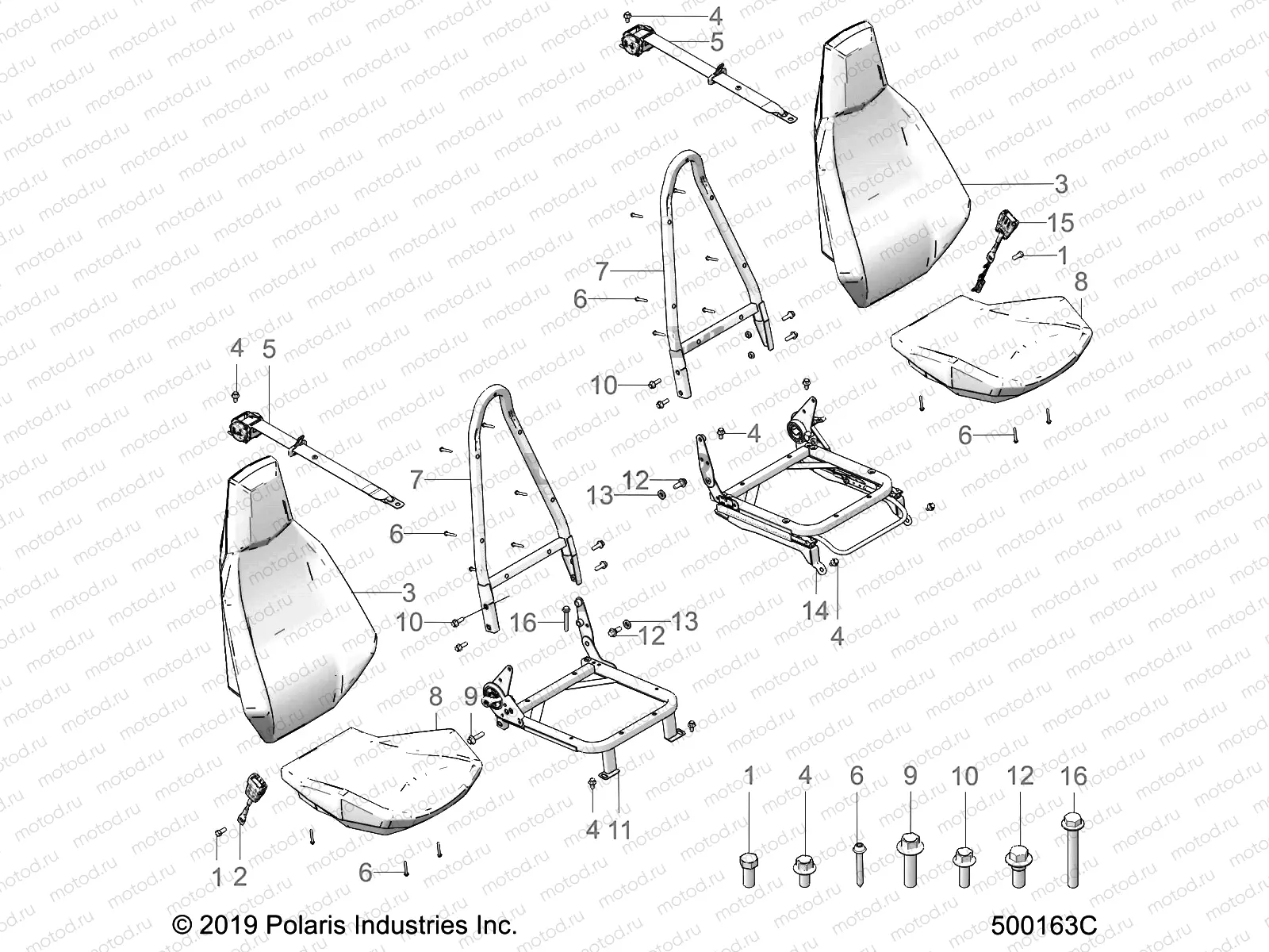 BODY | BODY, SEAT AND SEAT BELT MOUNTING - T20AARGB ALL OPTIONS (500163C)
