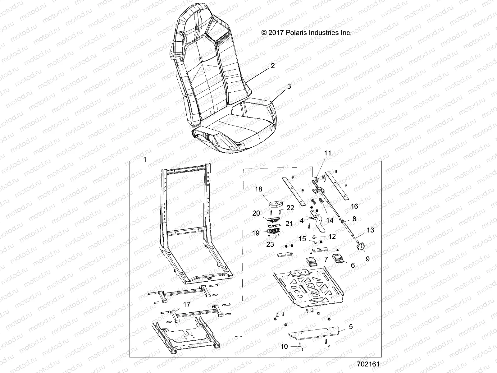 BODY | BODY, SEAT ASM. AND 2ND SLIDER - R18RGS99CM/SCB (702161)
