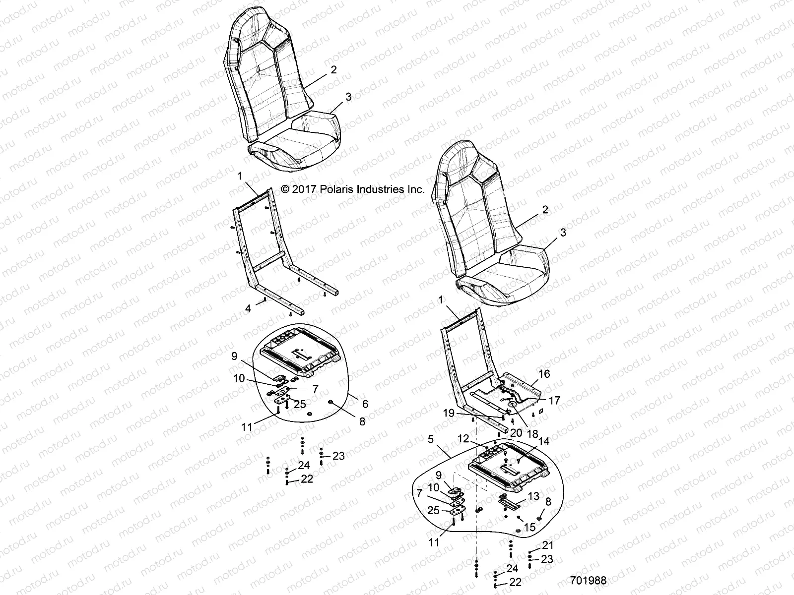 BODY | BODY, SEAT ASM. AND SLIDER - G21GAP99AM/BM (701988)