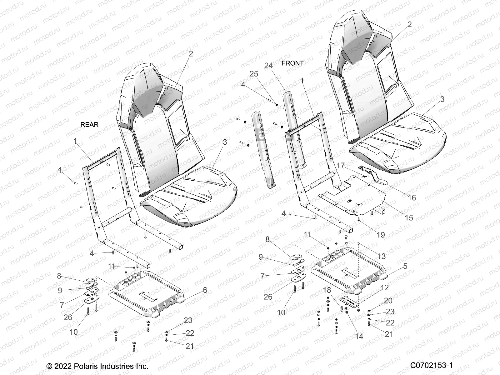 BODY | BODY, SEAT ASM. AND SLIDER - G23GMP99A/99B (C0702153-1)