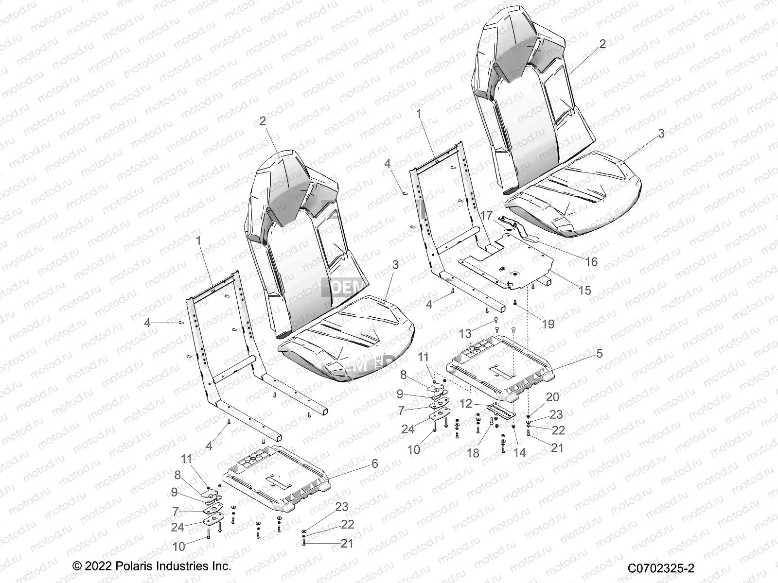 BODY | BODY, SEAT ASM. AND SLIDER - G23GXE99A/99B (C0702325-2)
