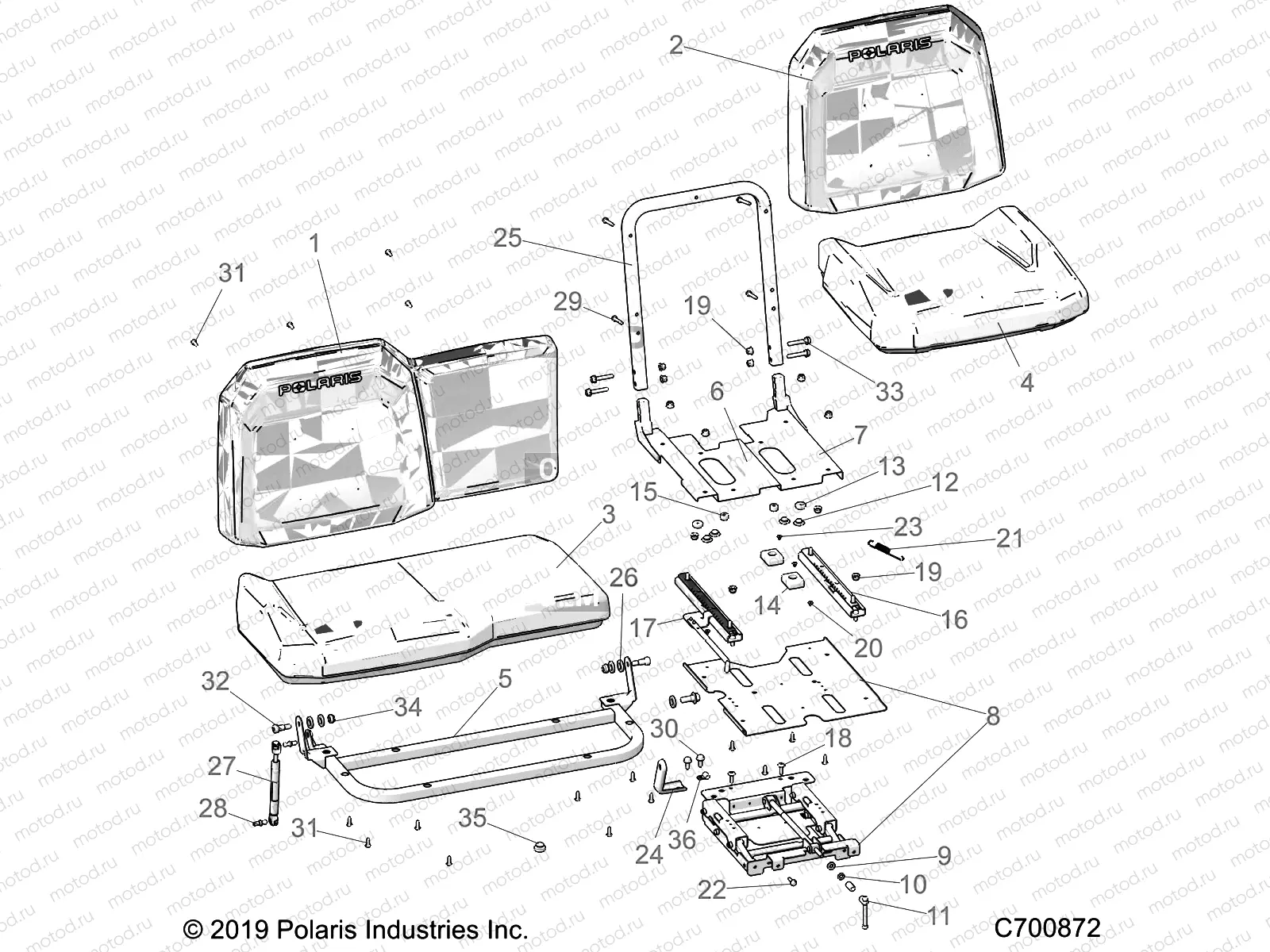 BODY | BODY, SEAT ASM. AND SLIDER - R21RRSD4CA (C700872)