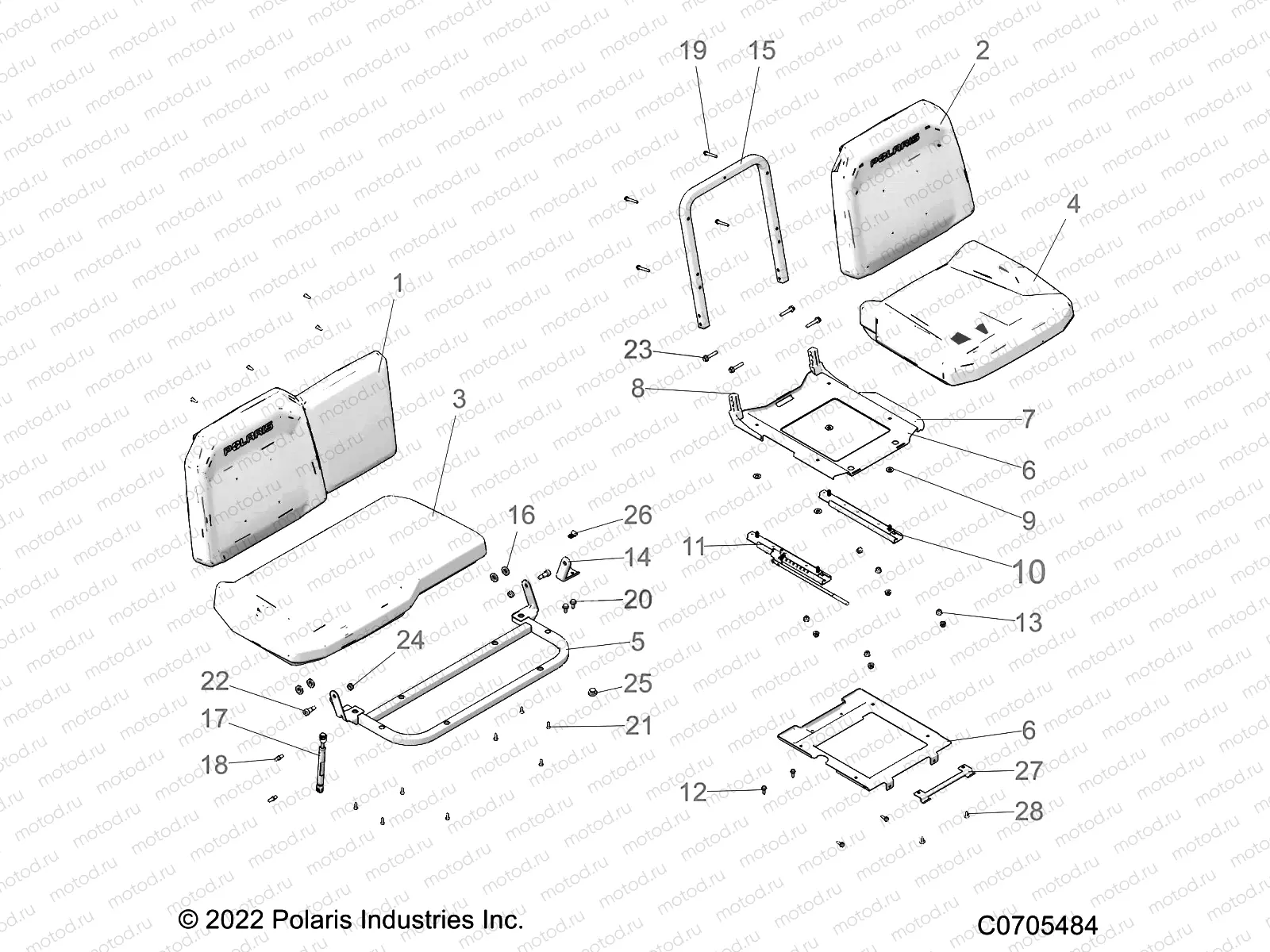 BODY | BODY, SEAT ASM. AND SLIDER - R22RRP99CG/SC9/SCK/SCM (C0705484)