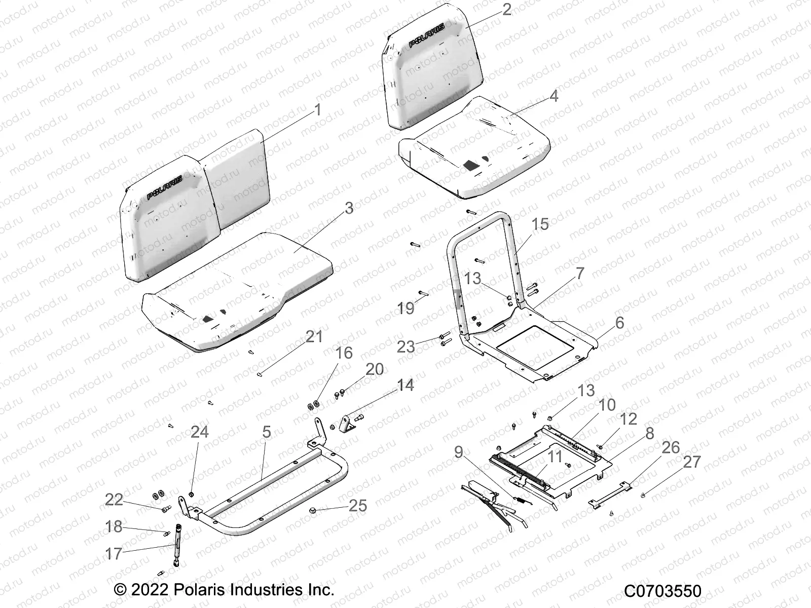BODY | BODY, SEAT ASM. AND SLIDER - R22RRS99F9/FM/EF9/EFM (C0703550)