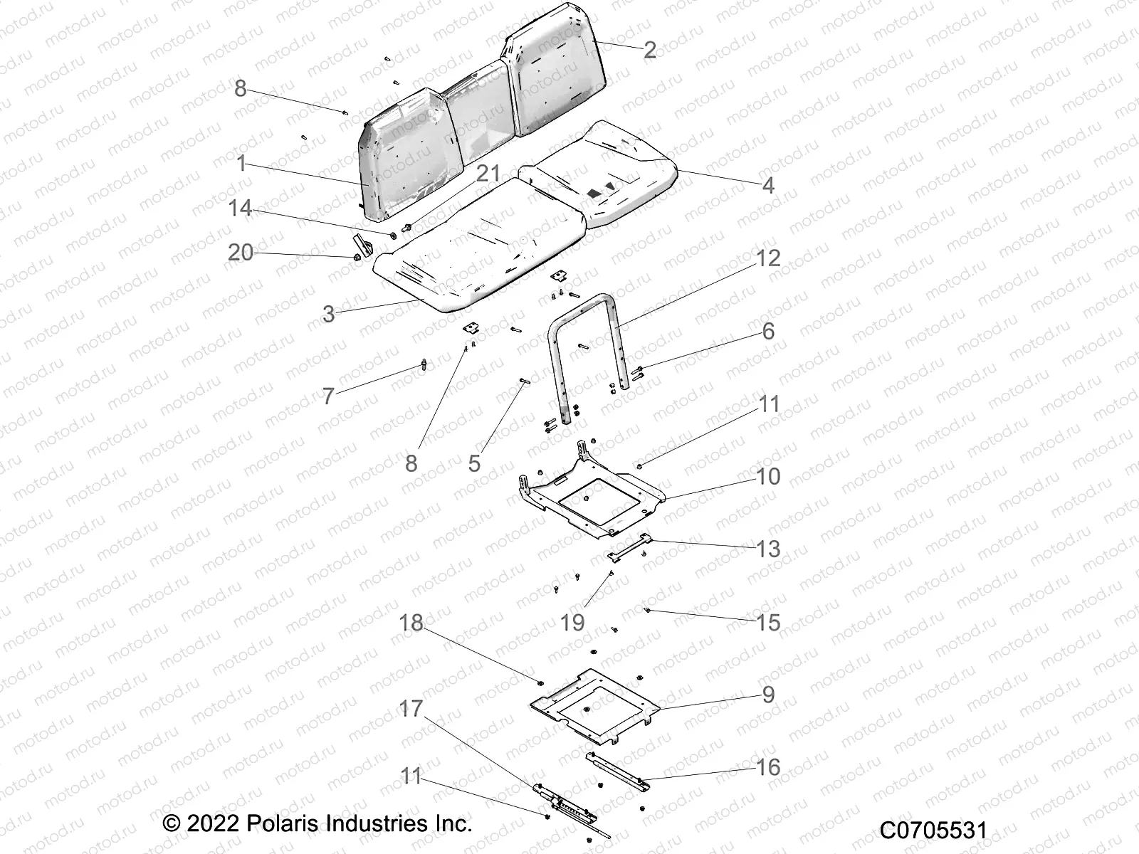 BODY | BODY, SEAT ASM. AND SLIDER - R22TAS99CA/CK (C0705531)