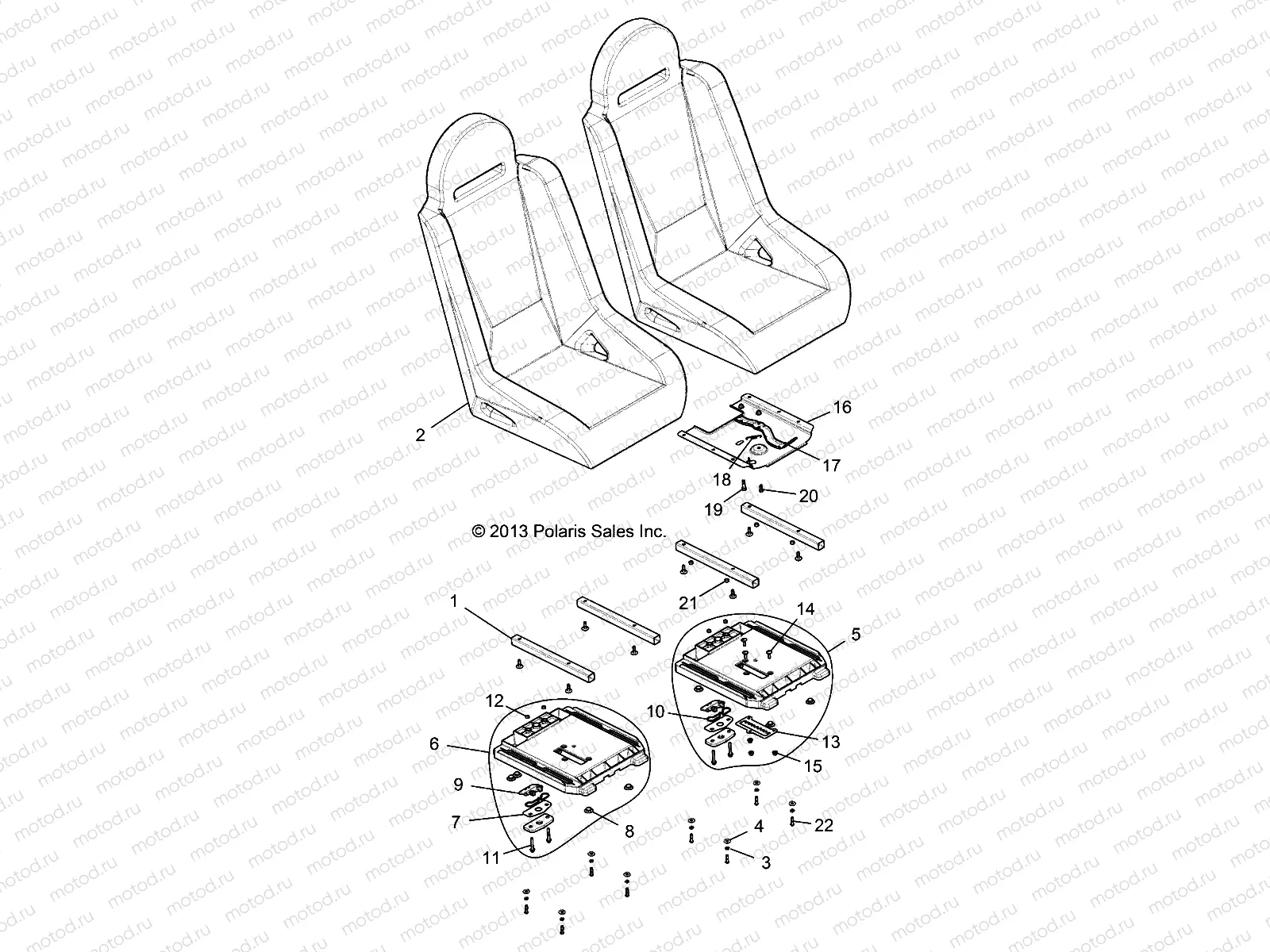 BODY | BODY, SEAT ASM. AND SLIDER - Z14VH7EAJ (49RGRSEAT14RZR800)