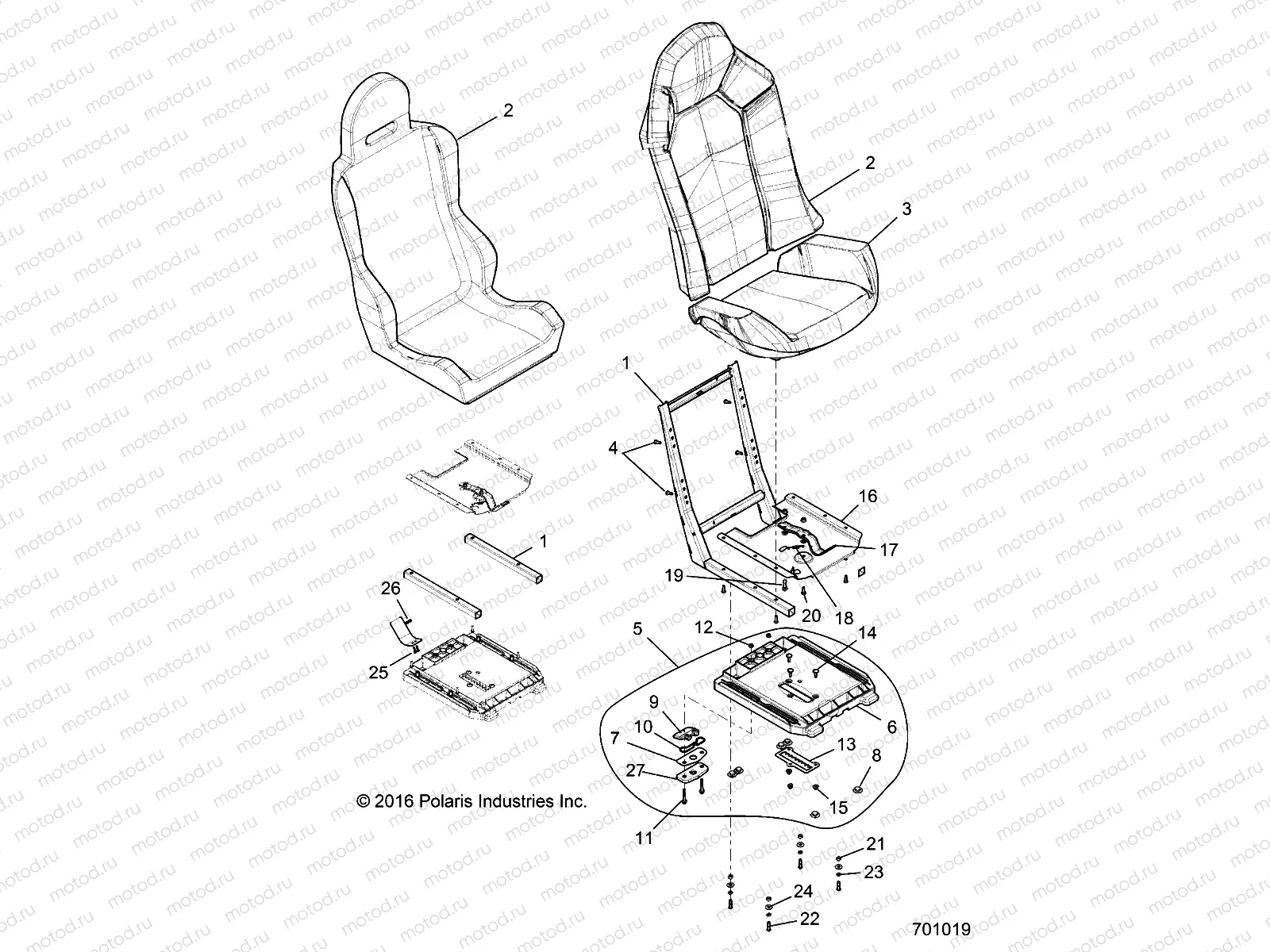 BODY | BODY, SEAT ASM. AND SLIDER - Z16VDE99AF/AM/LM/AS/M99AM (701019)