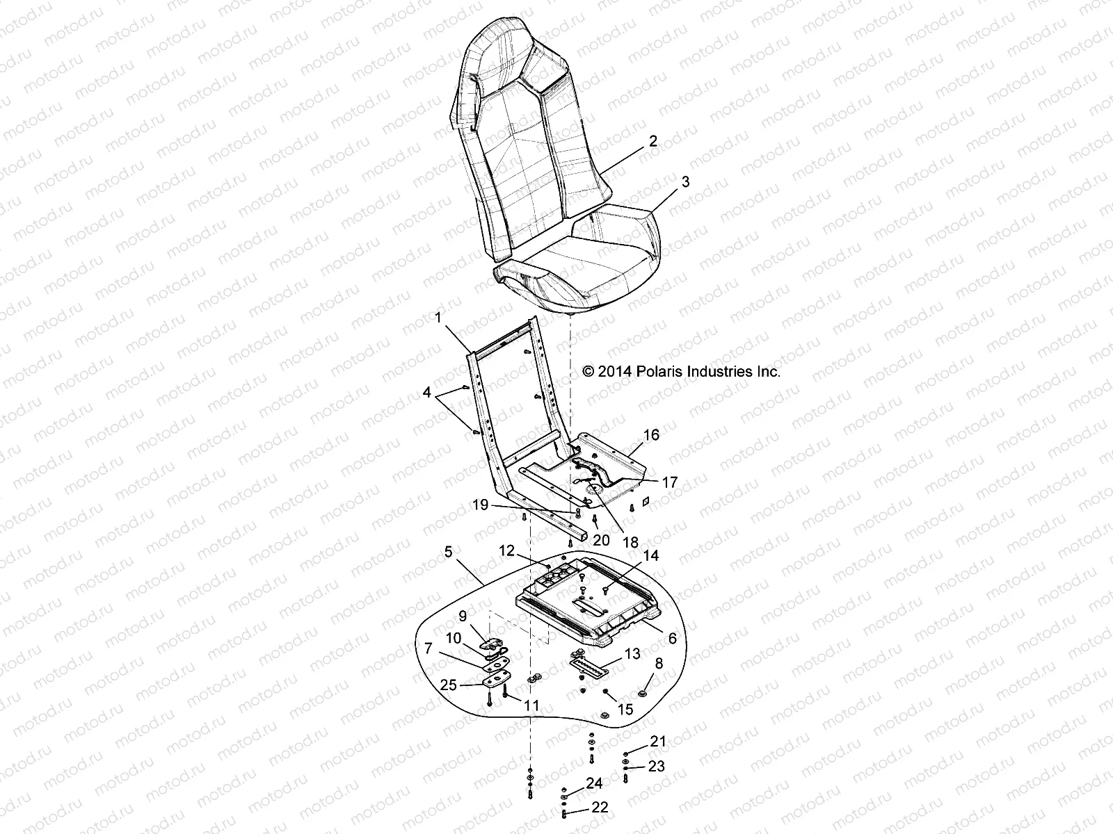 BODY | BODY, SEAT ASM. AND SLIDER - Z17VBE87N2 (49RGRSEAT15RZR900)