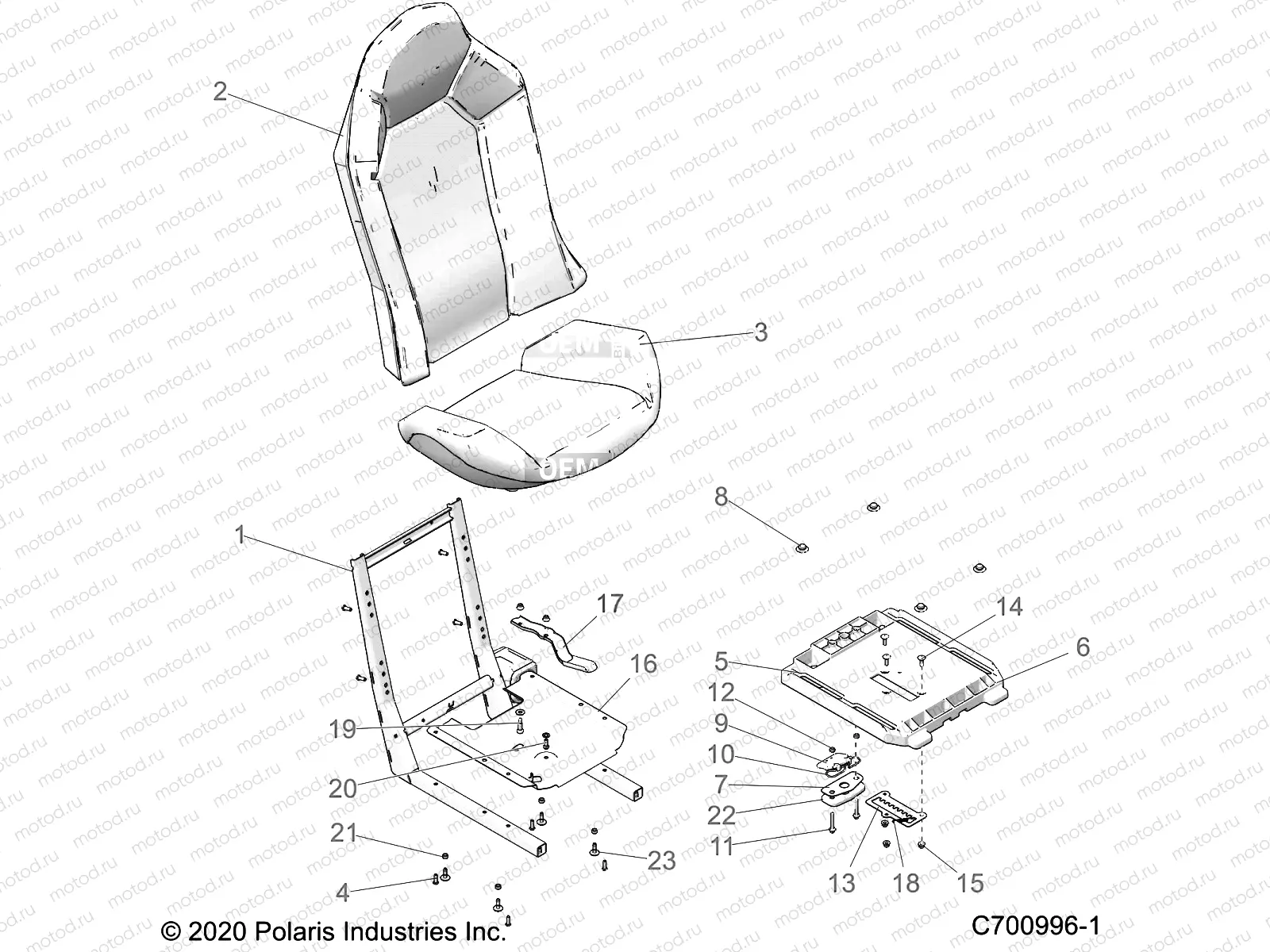 BODY | BODY, SEAT ASM. AND SLIDER - Z20NAE92AL/AR/BL/BR/F92AL/AR (C700996-1)