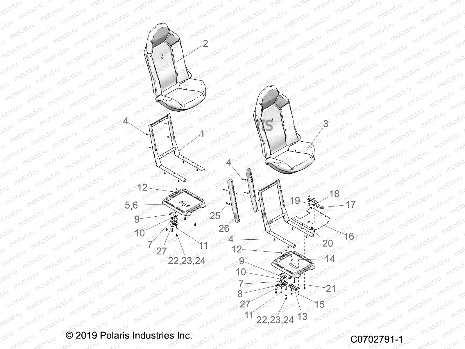 BODY | BODY, SEAT ASM. AND SLIDER - Z22N4K99AK/AR/BK/BR/N4VAK/BK/AR/BR (C0702791-1)