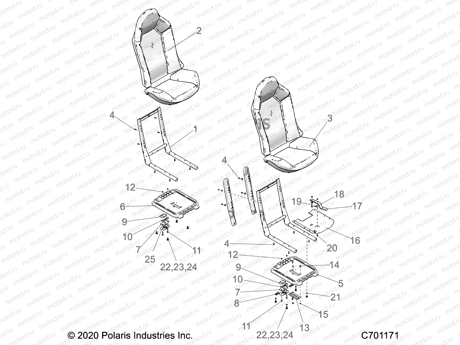 BODY | BODY, SEAT ASM. AND SLIDER - Z22NAK99AK/AR/BK/BR/NAV99AK/AR/BK/BR (C701171)