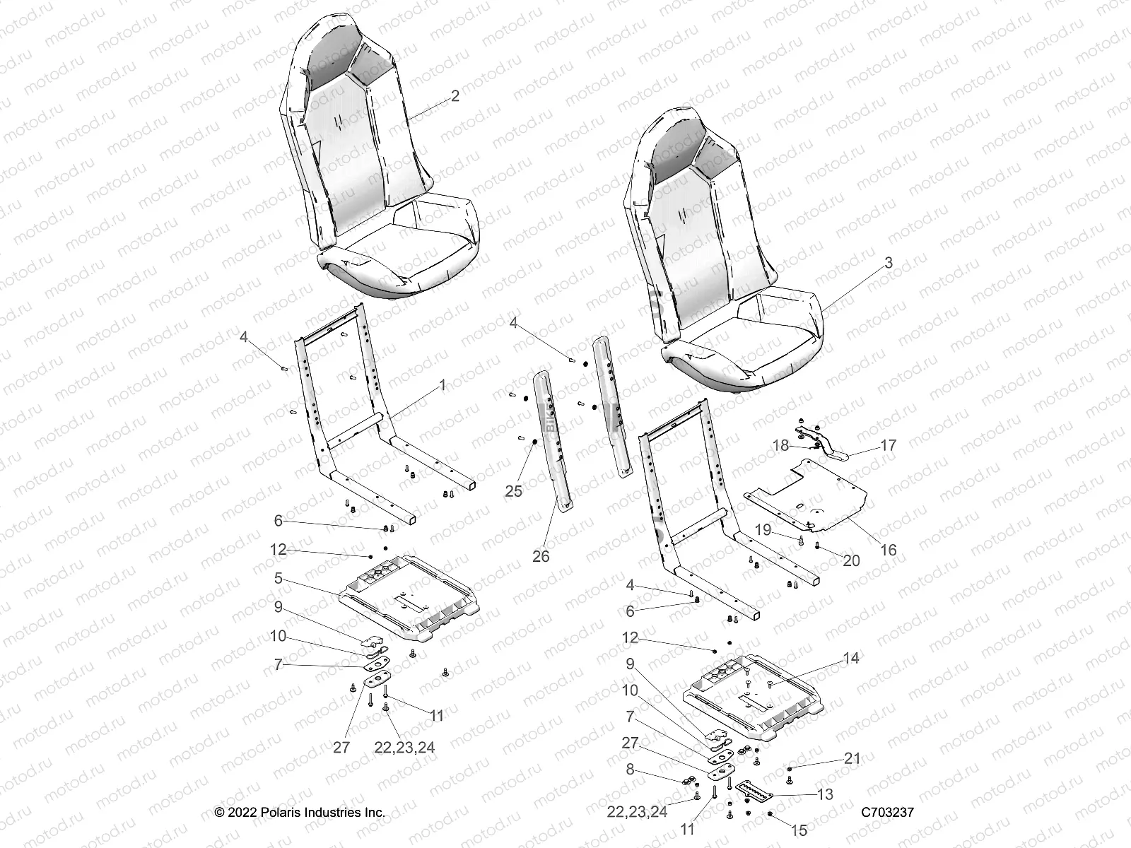 BODY | BODY, SEAT ASM. AND SLIDER - Z23N4E99NR (C703237)