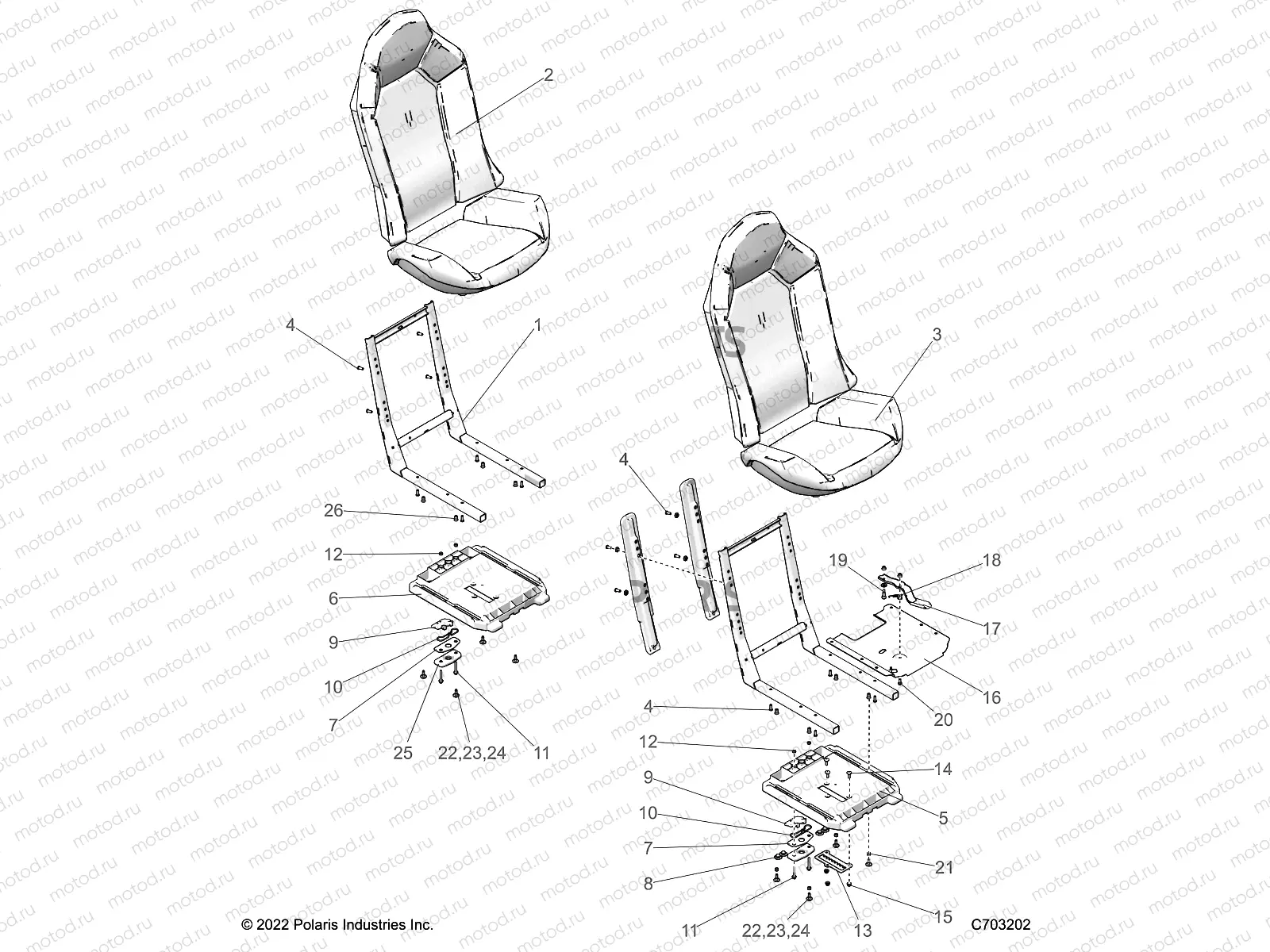 BODY | BODY, SEAT ASM. AND SLIDER - Z23NAE99A/99B (C703202)